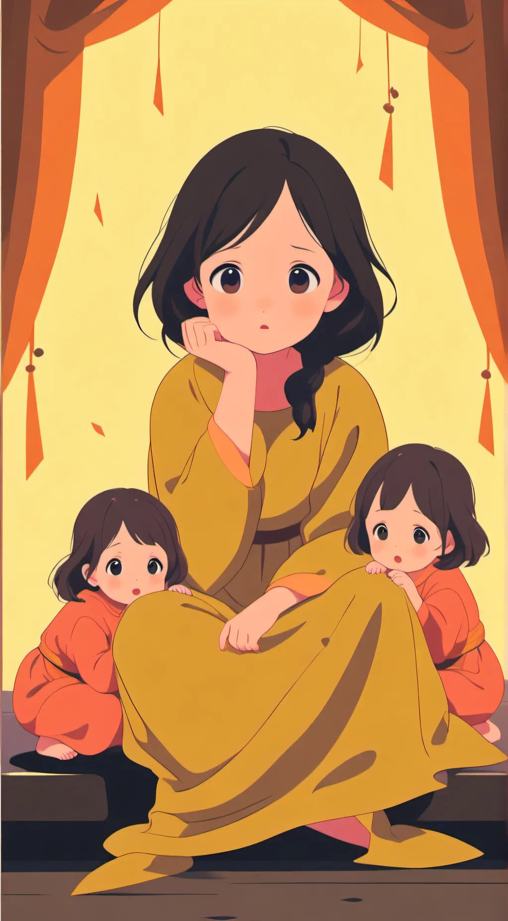 ai character: mère Cool sœur ch background