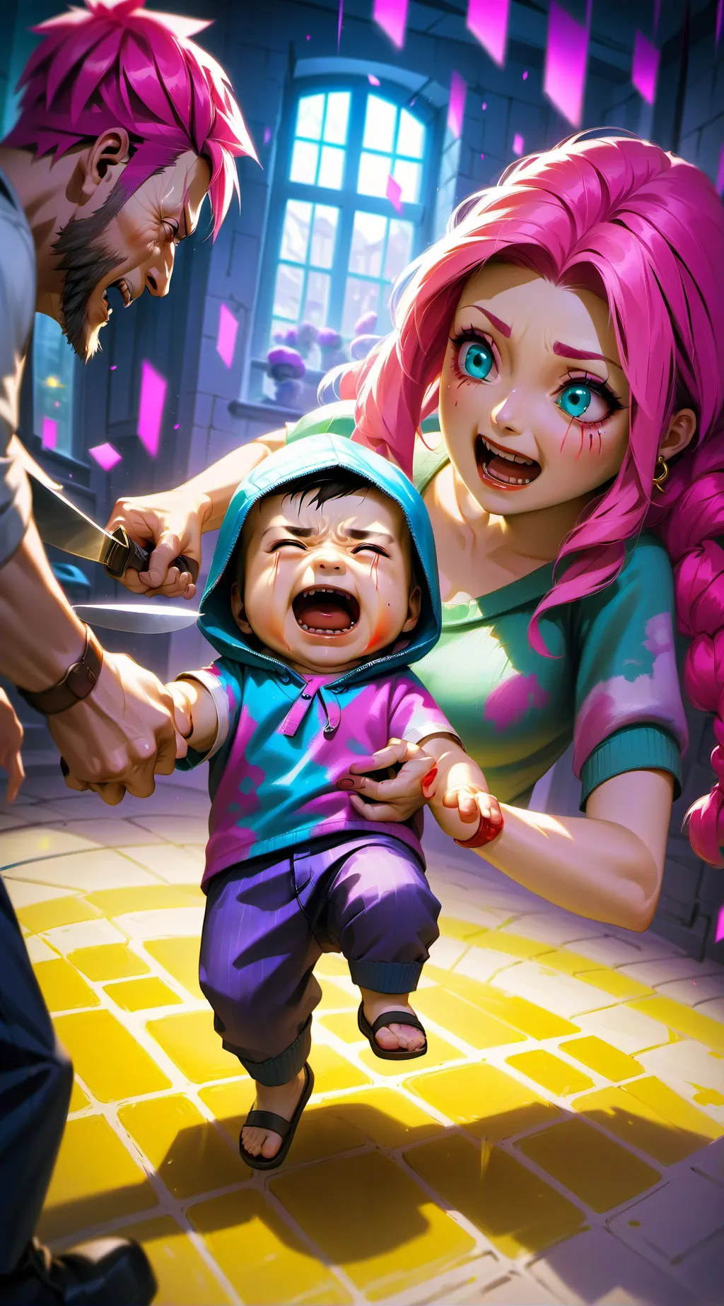ai character: Don't let her in background