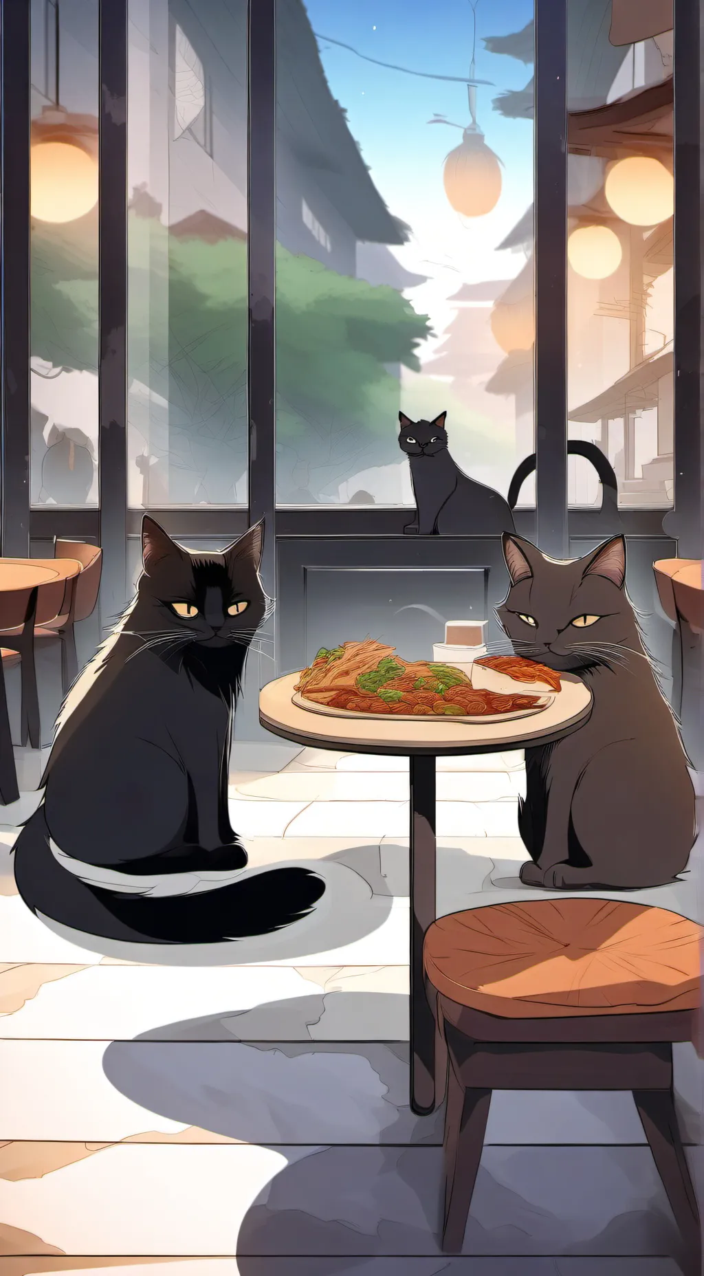 ai character: Warriors Fast Food background