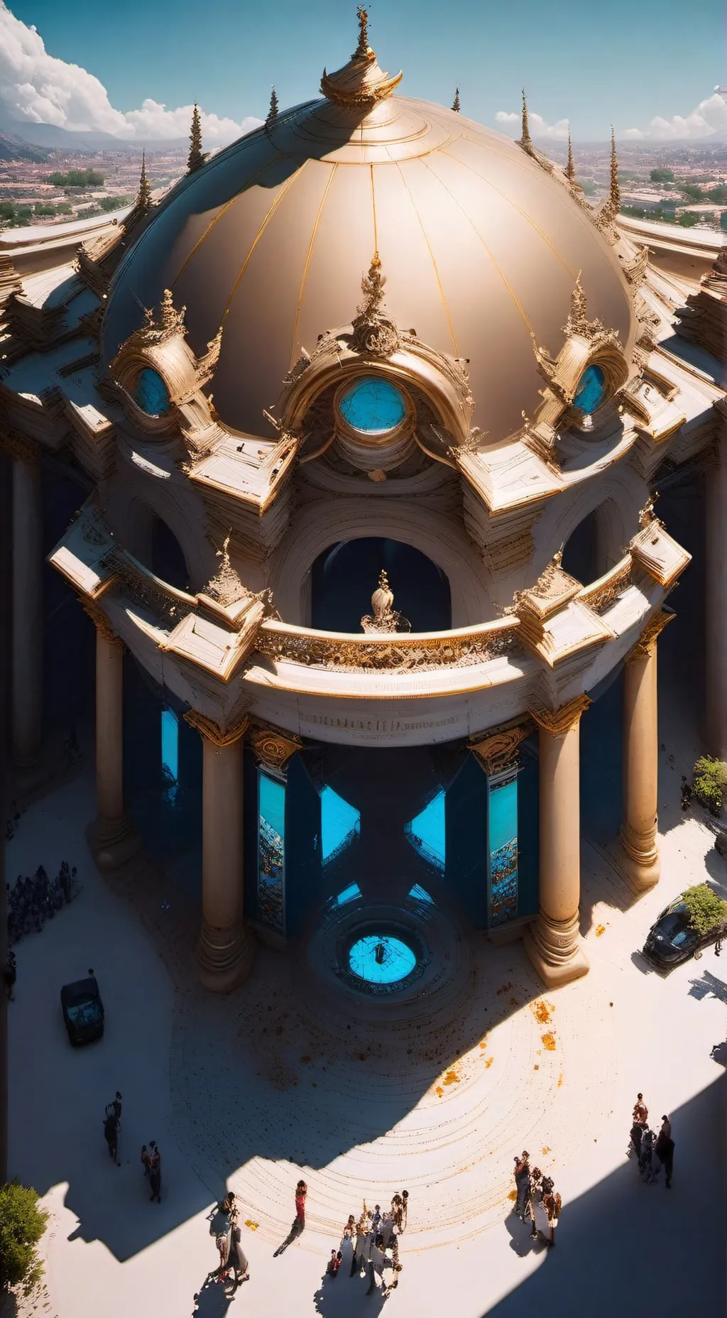 ai character: museum  background