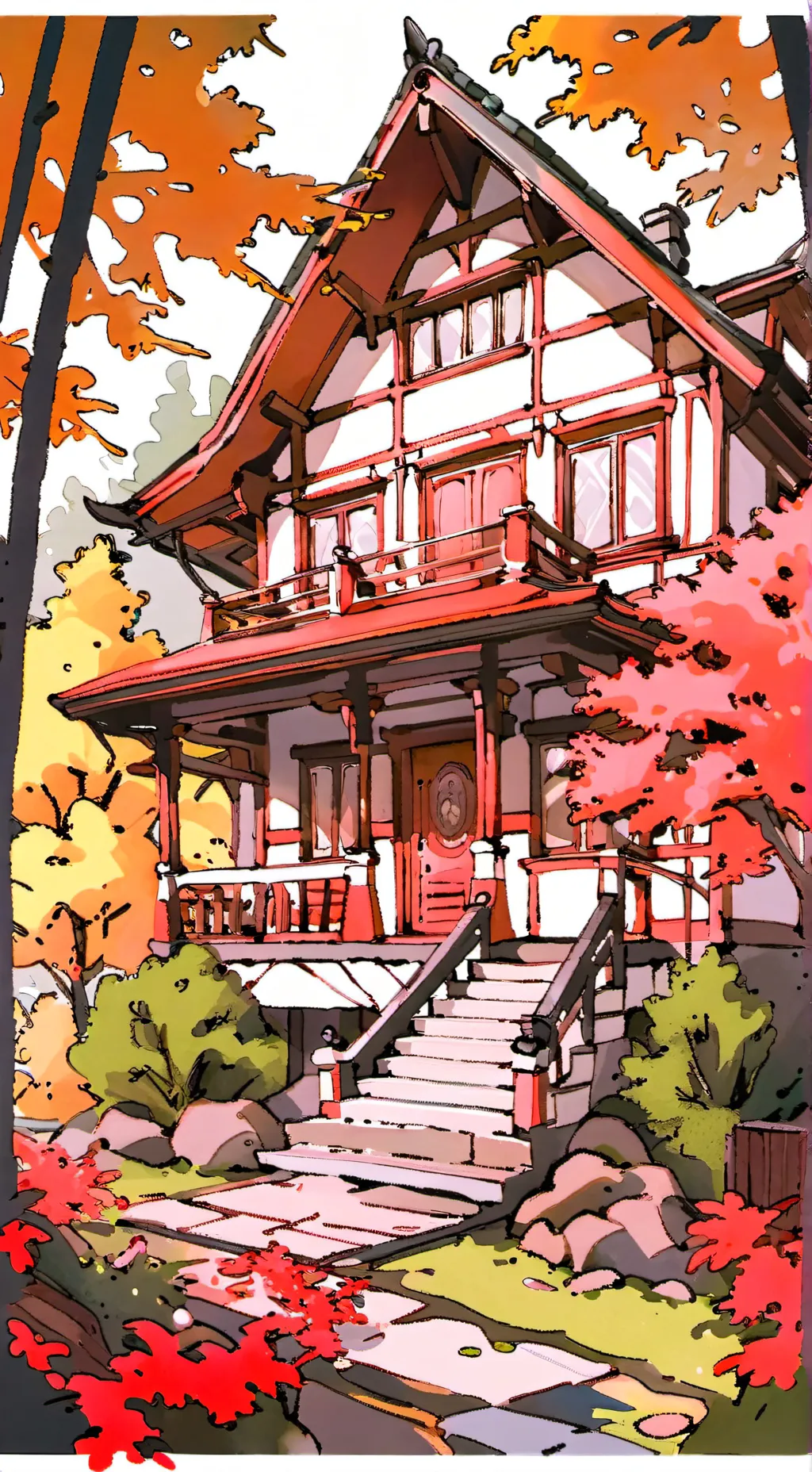 ai character: Sprunki House V2 background