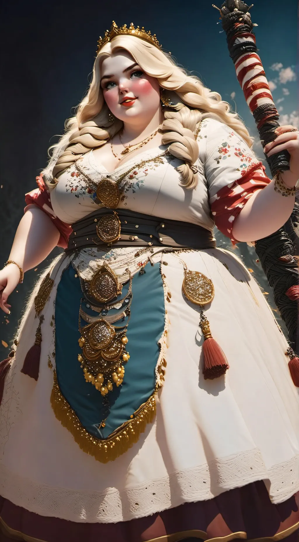 ai character: the fat queen background