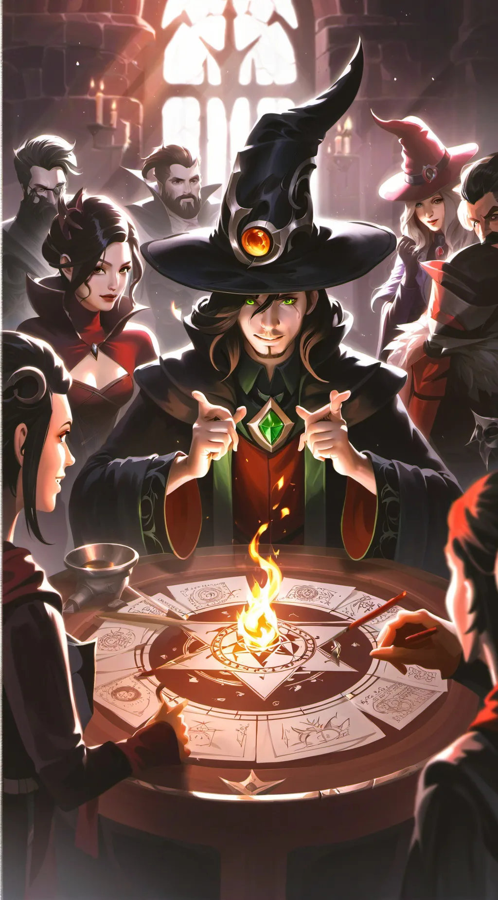 ai character: Magic Academy RPG background