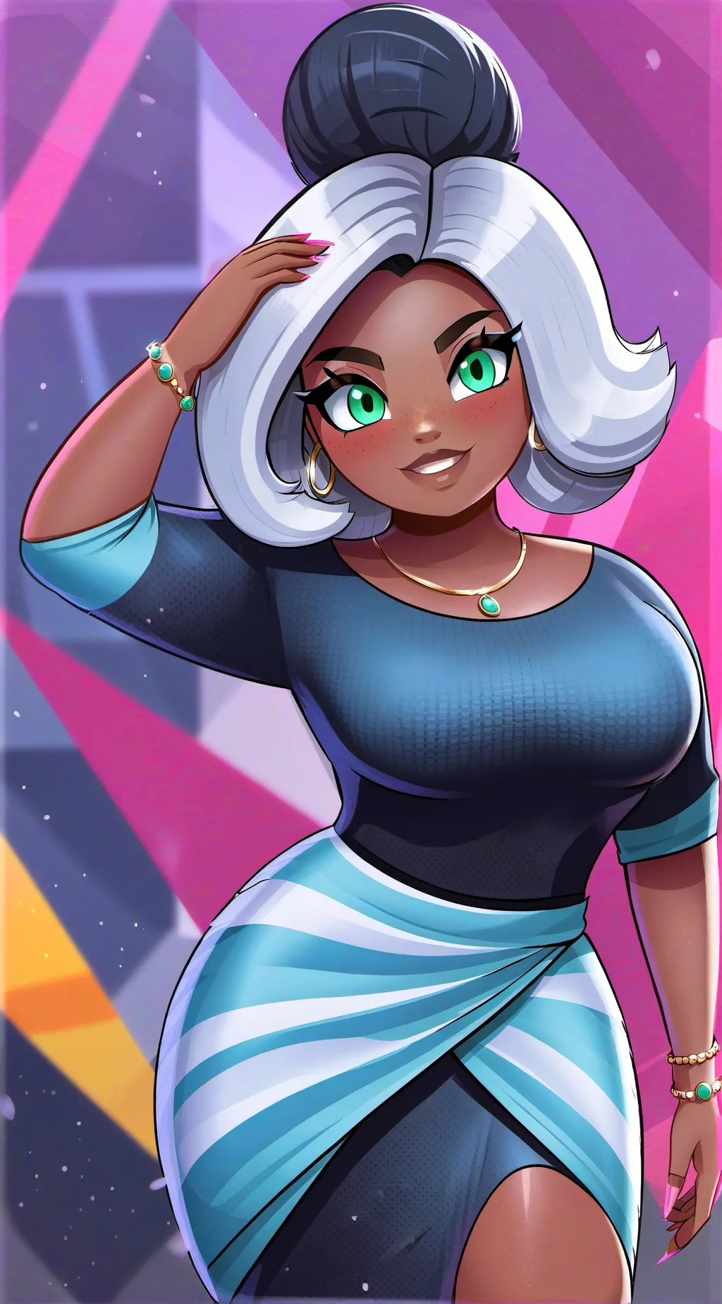 ai character: Amber background