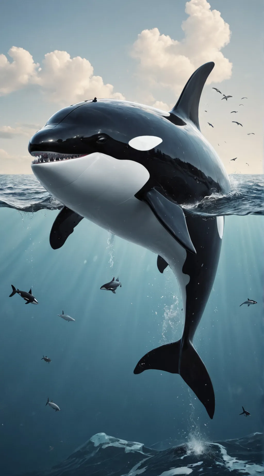 ai character: orca robot background