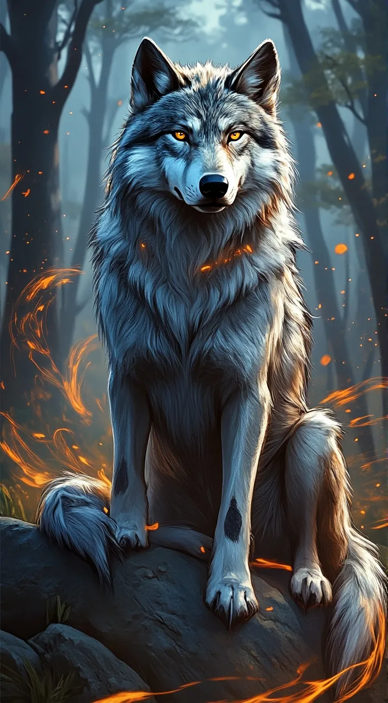 ai character: •Anubis the wolf• background