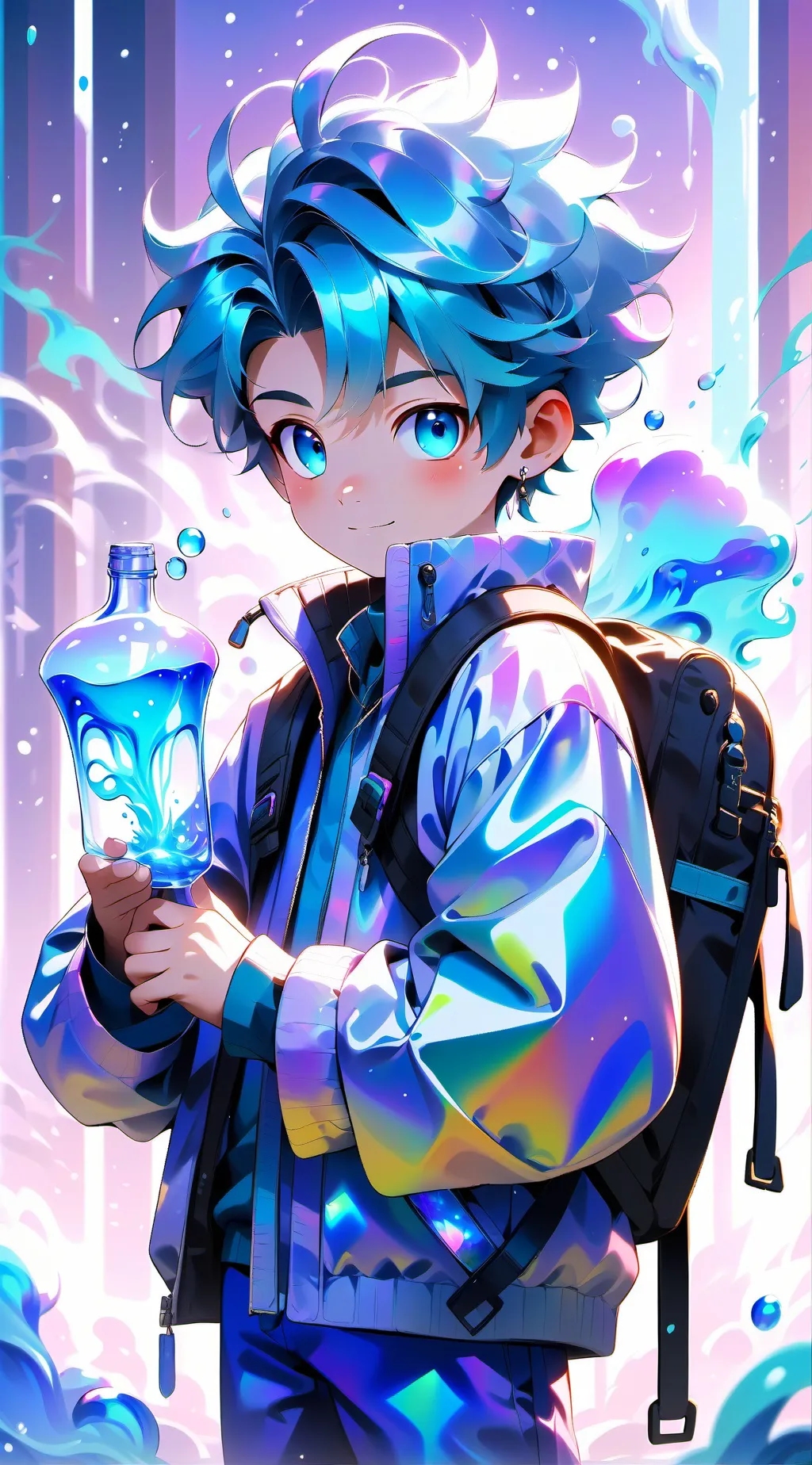 ai character: black pink background