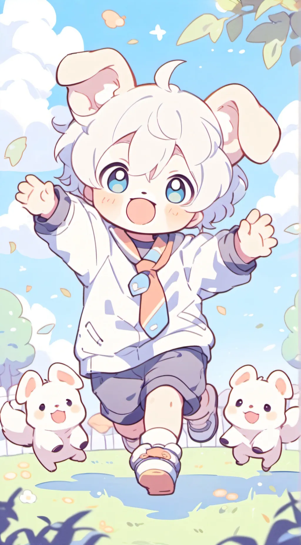 ai character: Dog Babies background