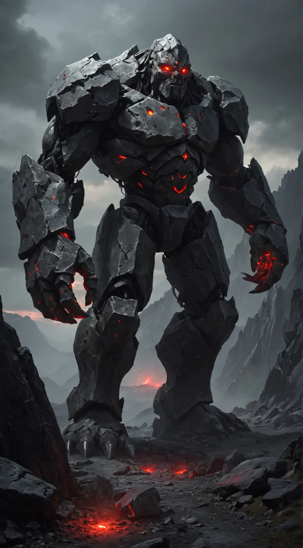 ai character: Rock Golem background