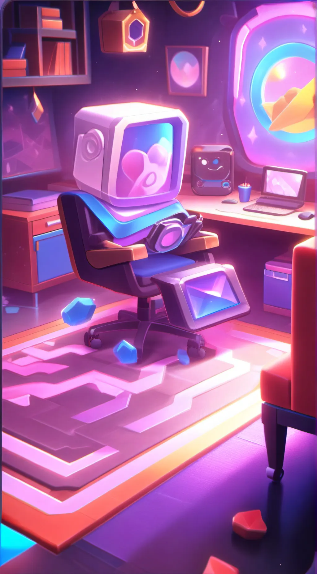 ai character: Guiding lighting  background
