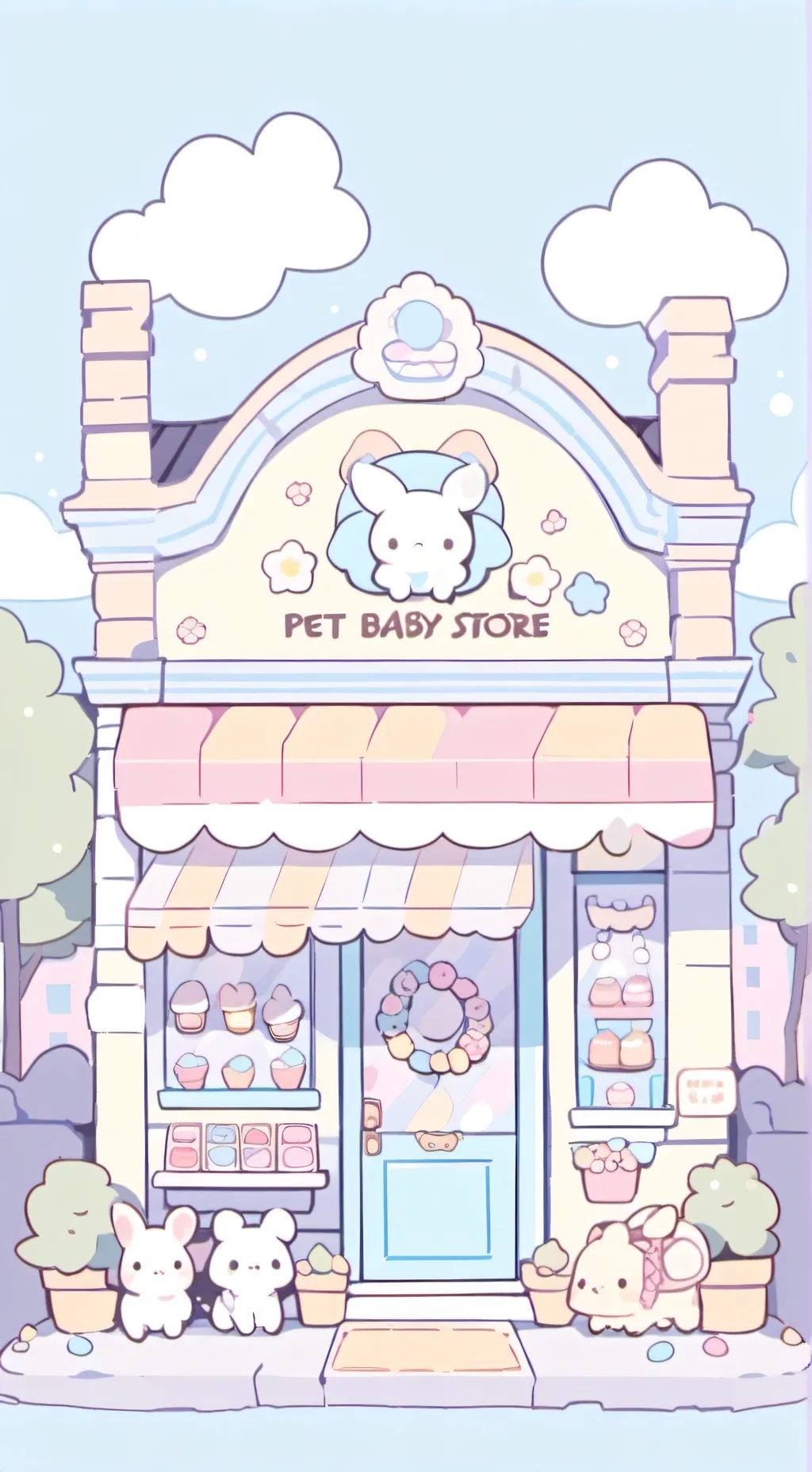 ai character:  Pet Baby Store background