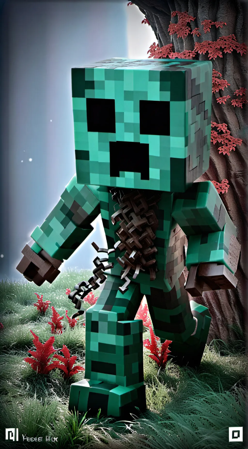 ai character: Creeper de MC background