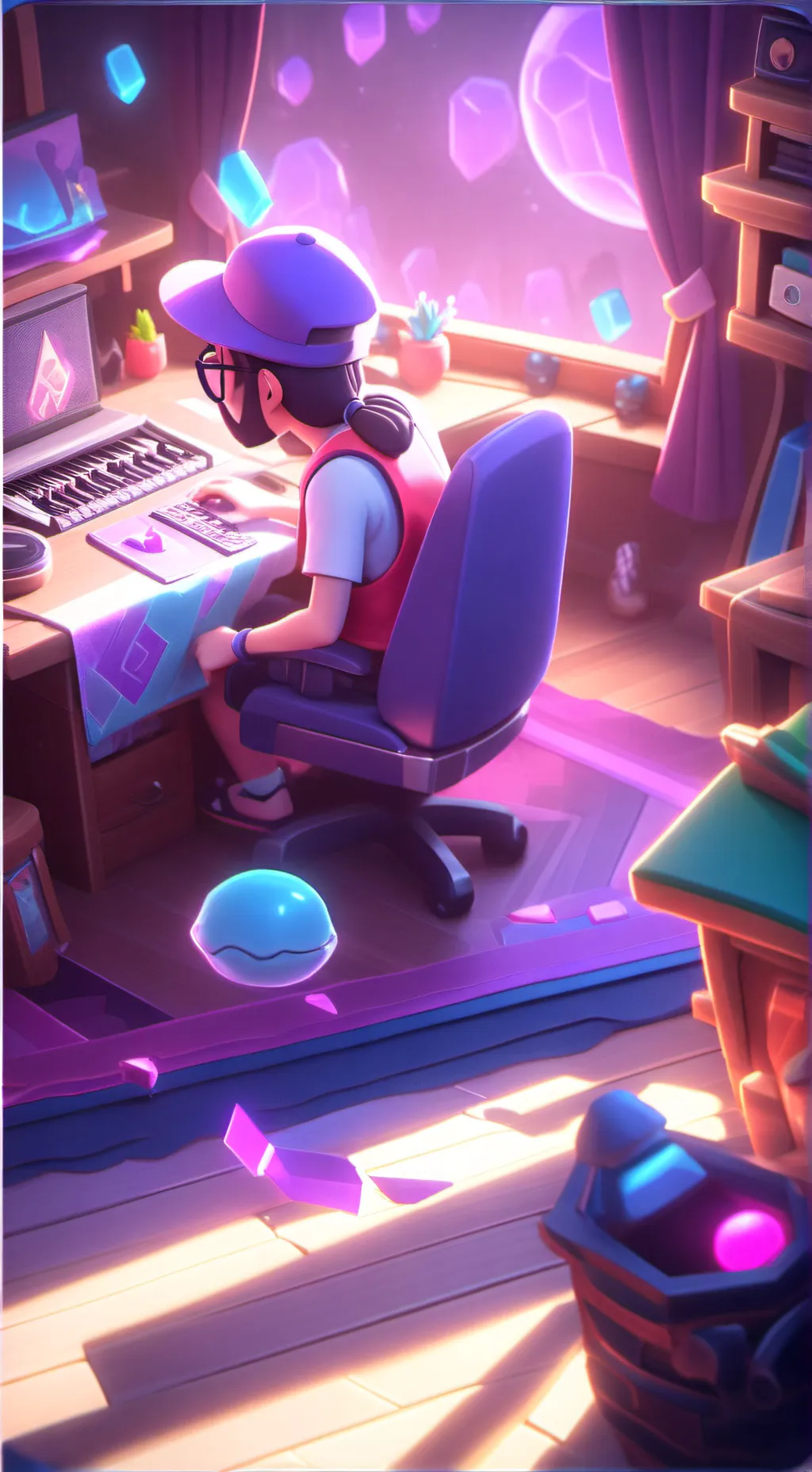 ai character: Gamer guy background