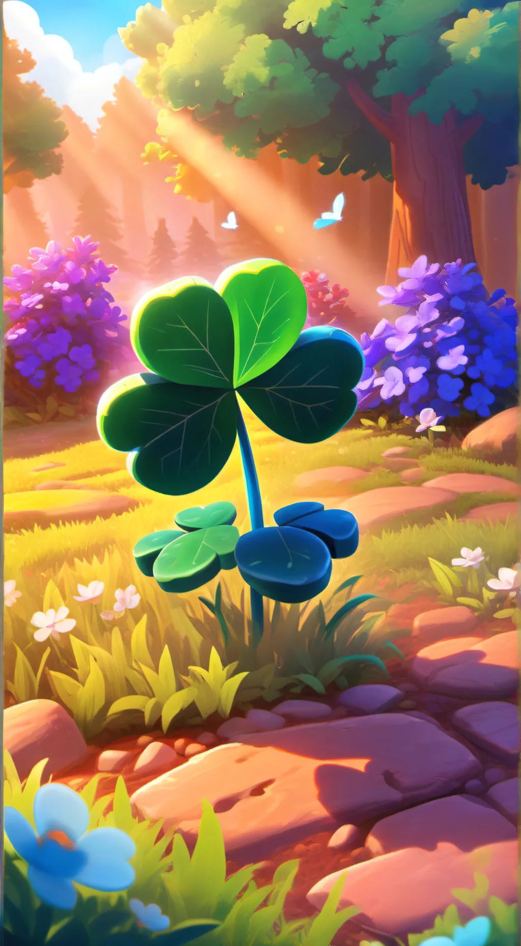 ai character: A 4 leaf clover  background