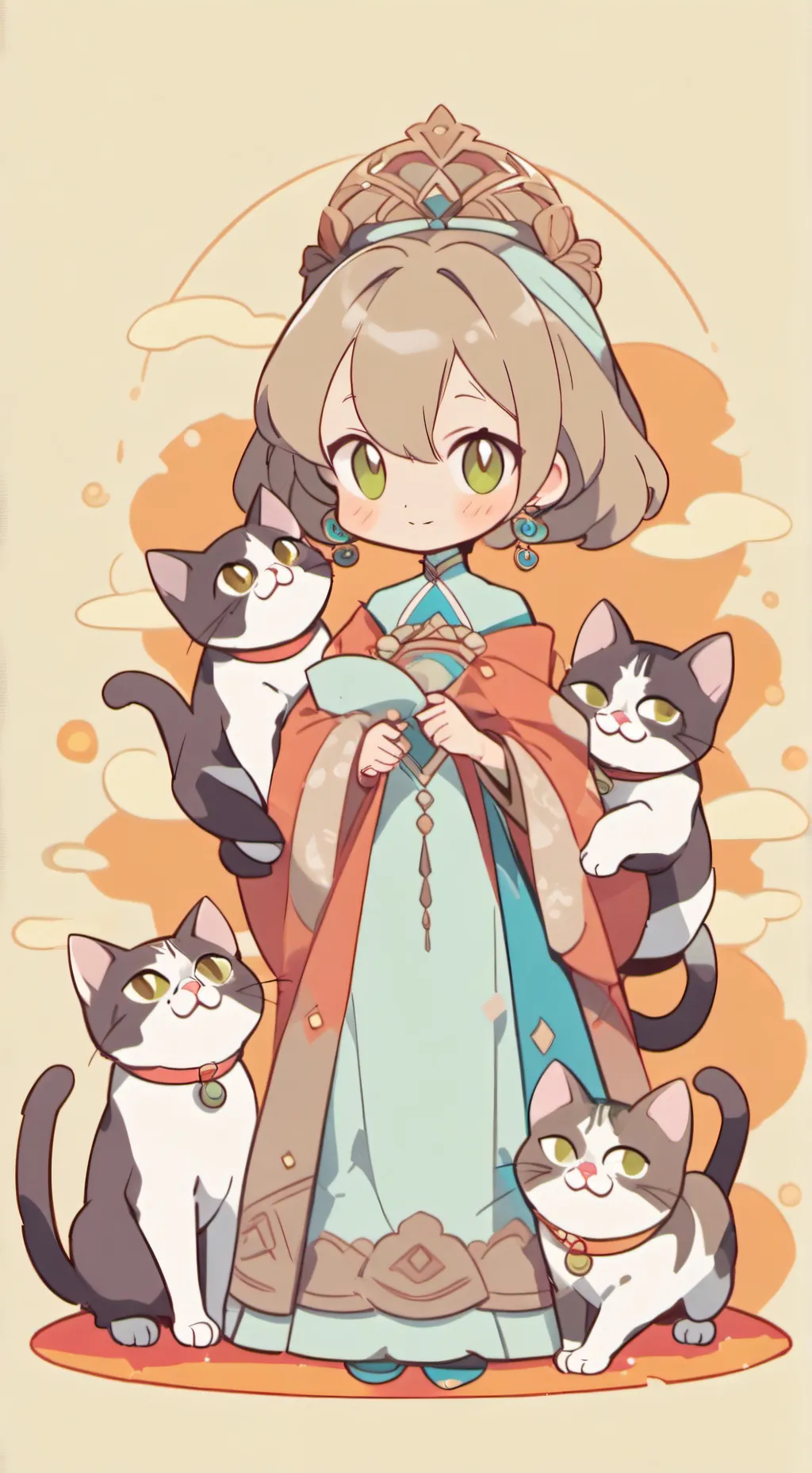 ai character: cat lady  background