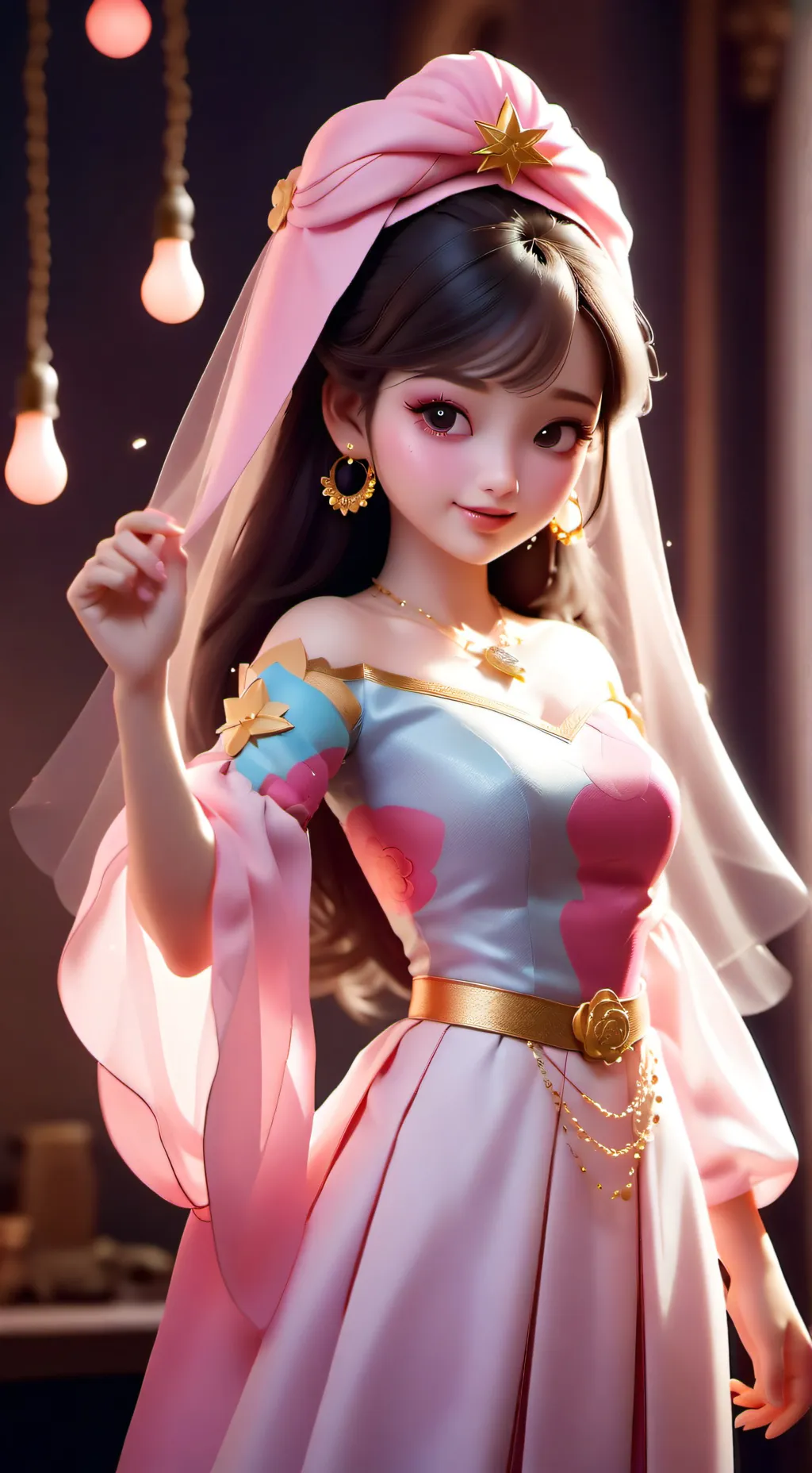 ai character:  lala lipstik background