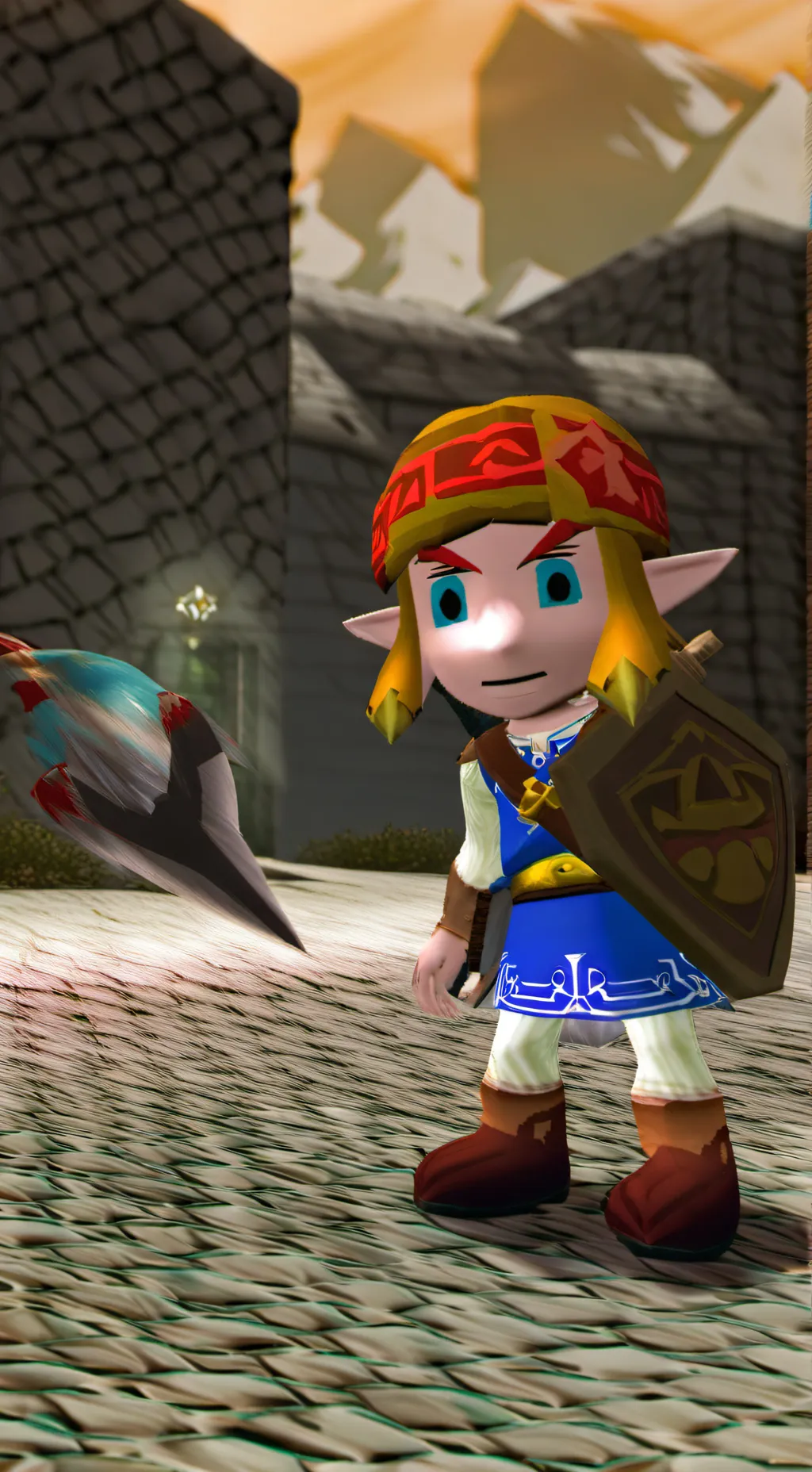 ai character: sm64 x zelda oot background
