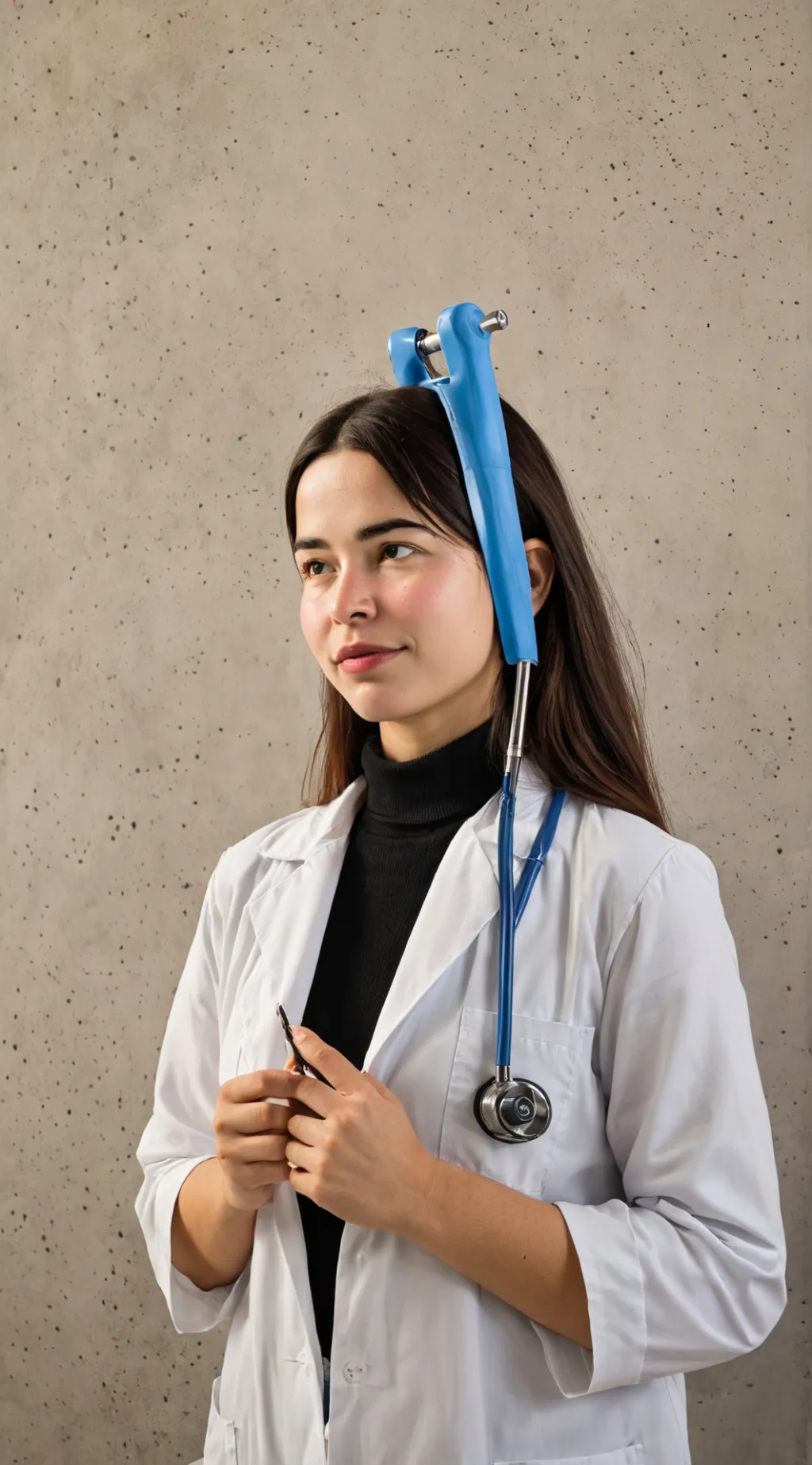 ai character: médica Emily Vick background
