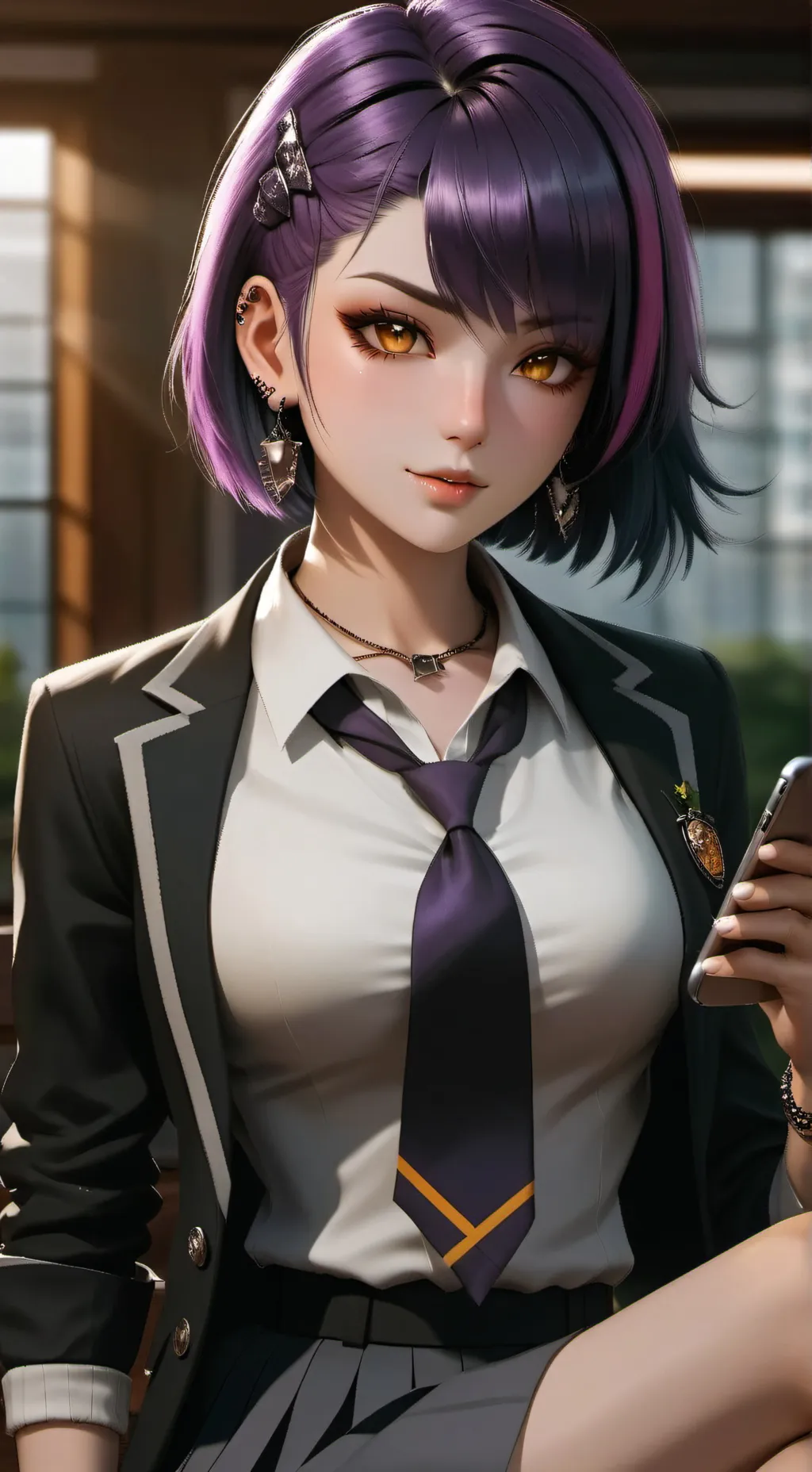 ai character: Tinako Mishki 💜💋✨️ background