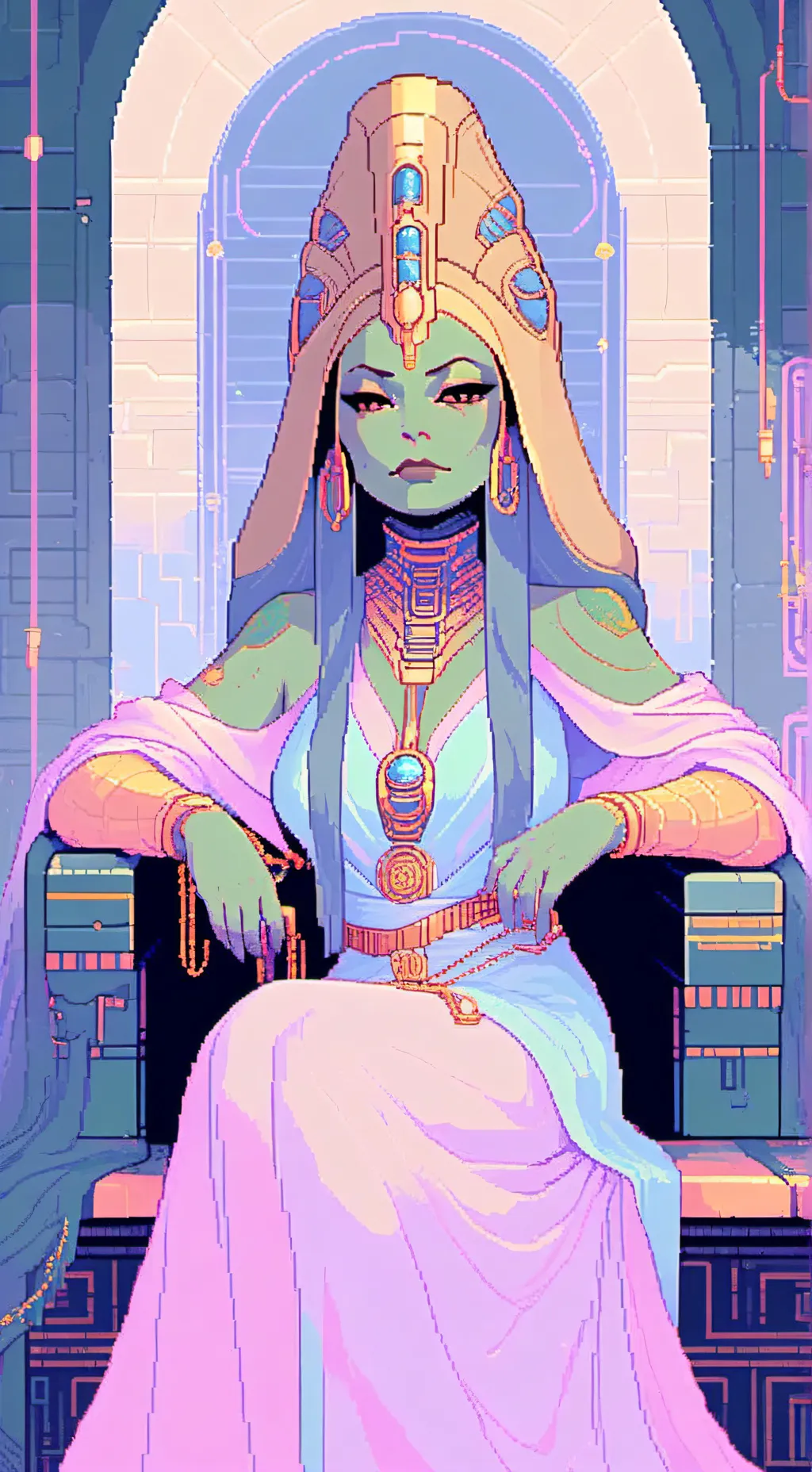 ai character: cabaña background