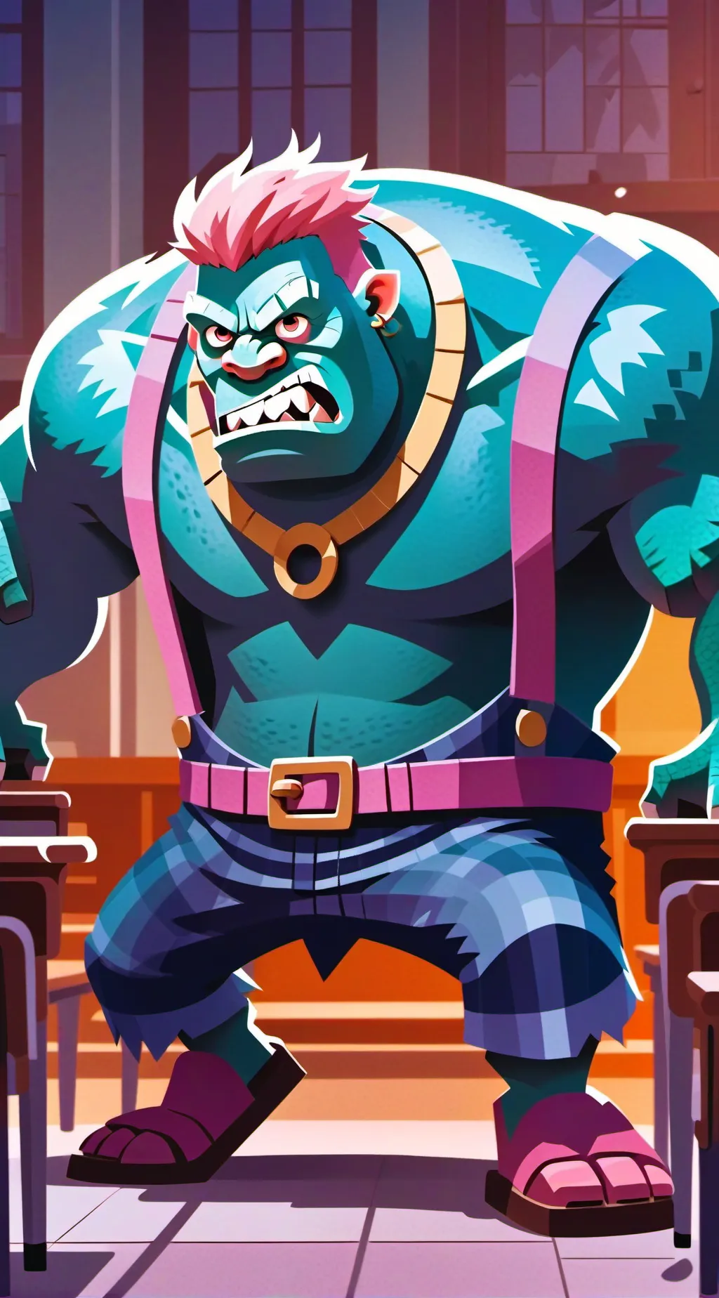 ai character: MSM school 4 background