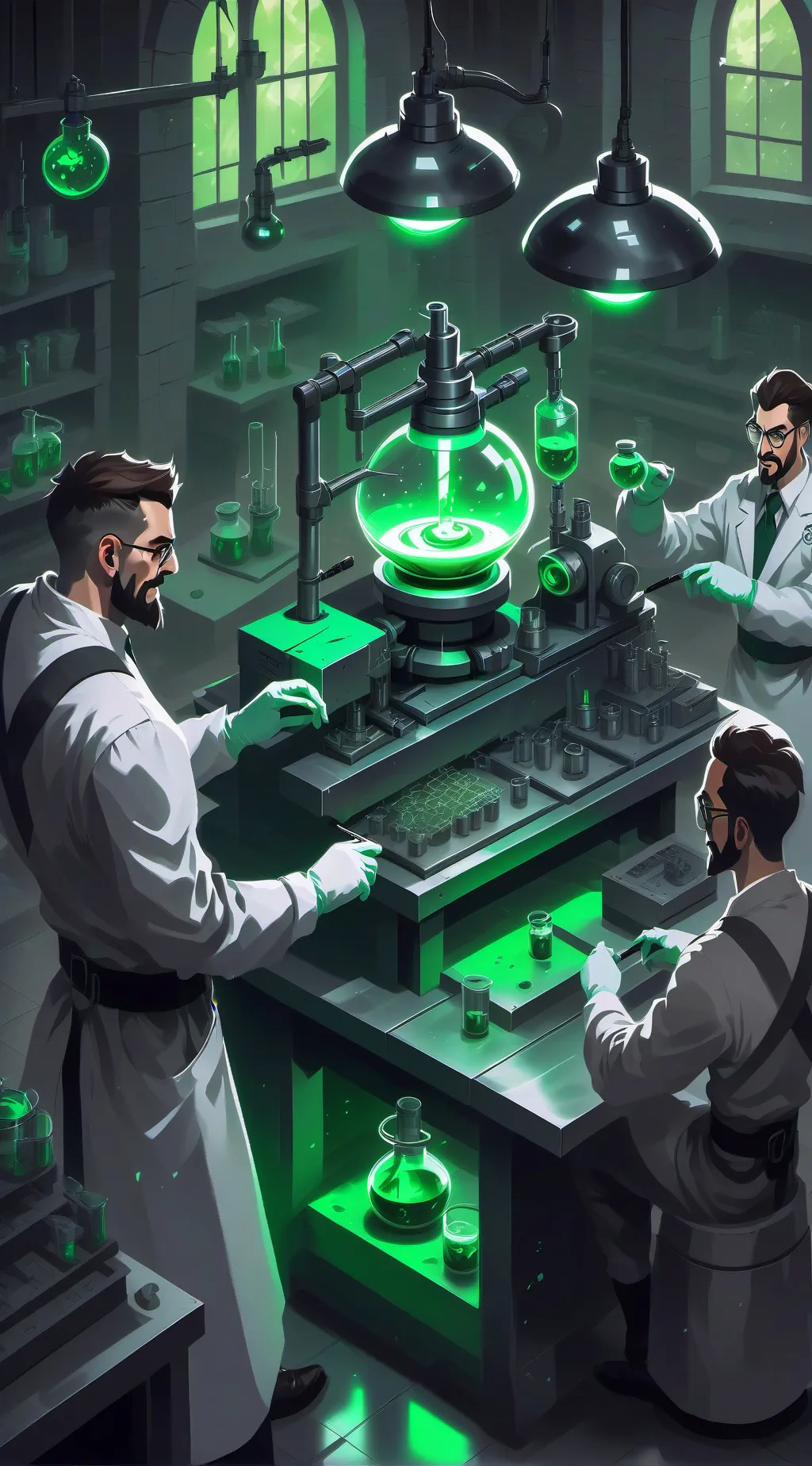 ai character: Laboratorio  background