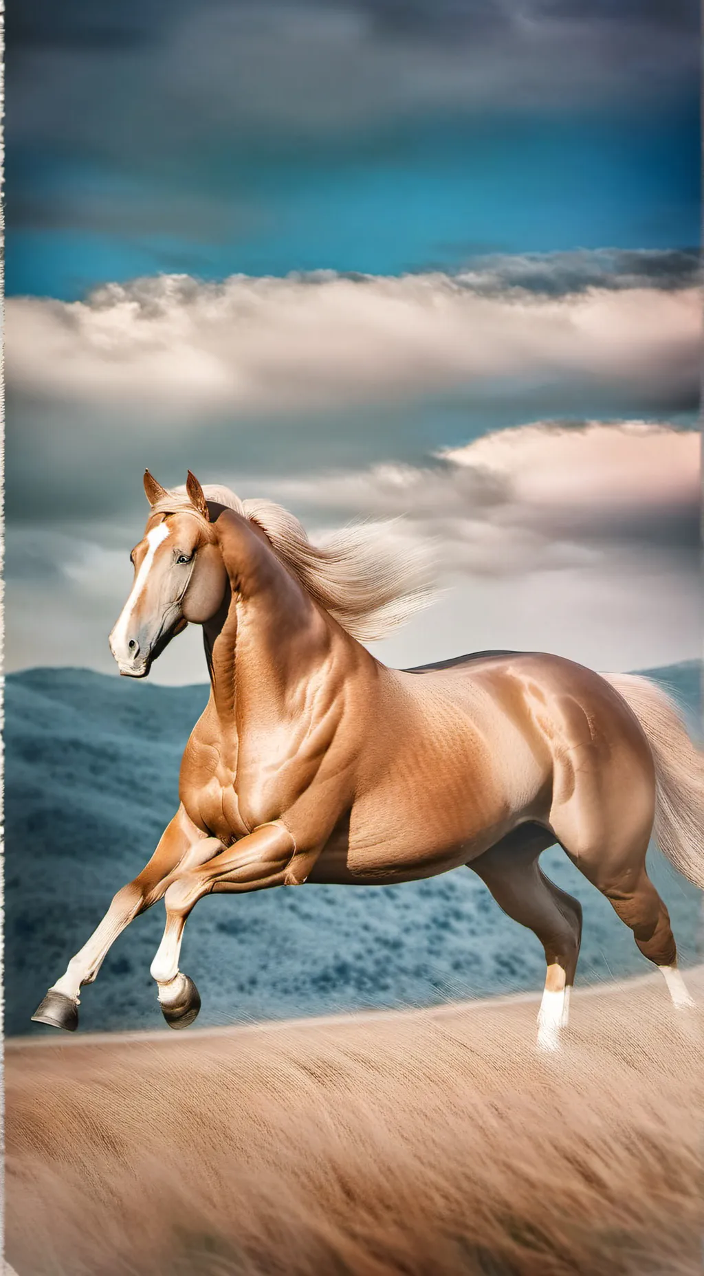 ai character: Akhal Teke horse background