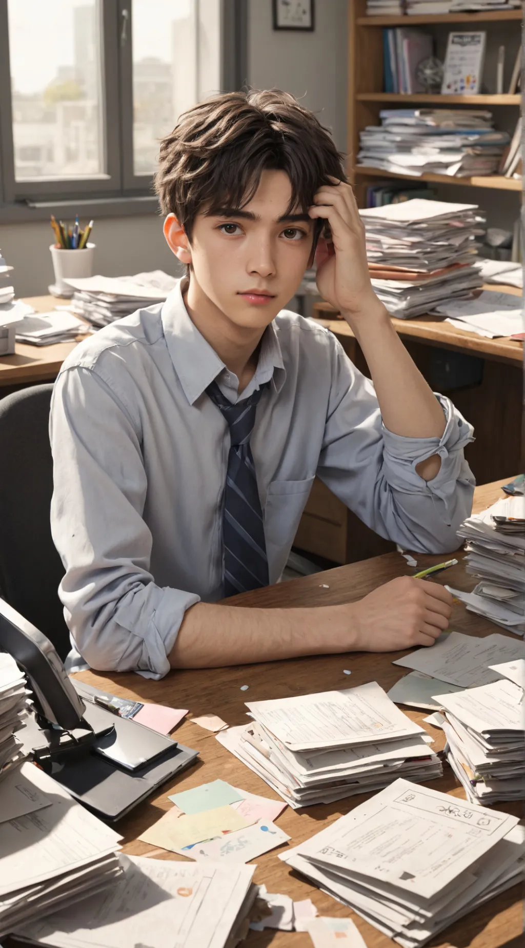 ai character: Dawdling Desk Mate background