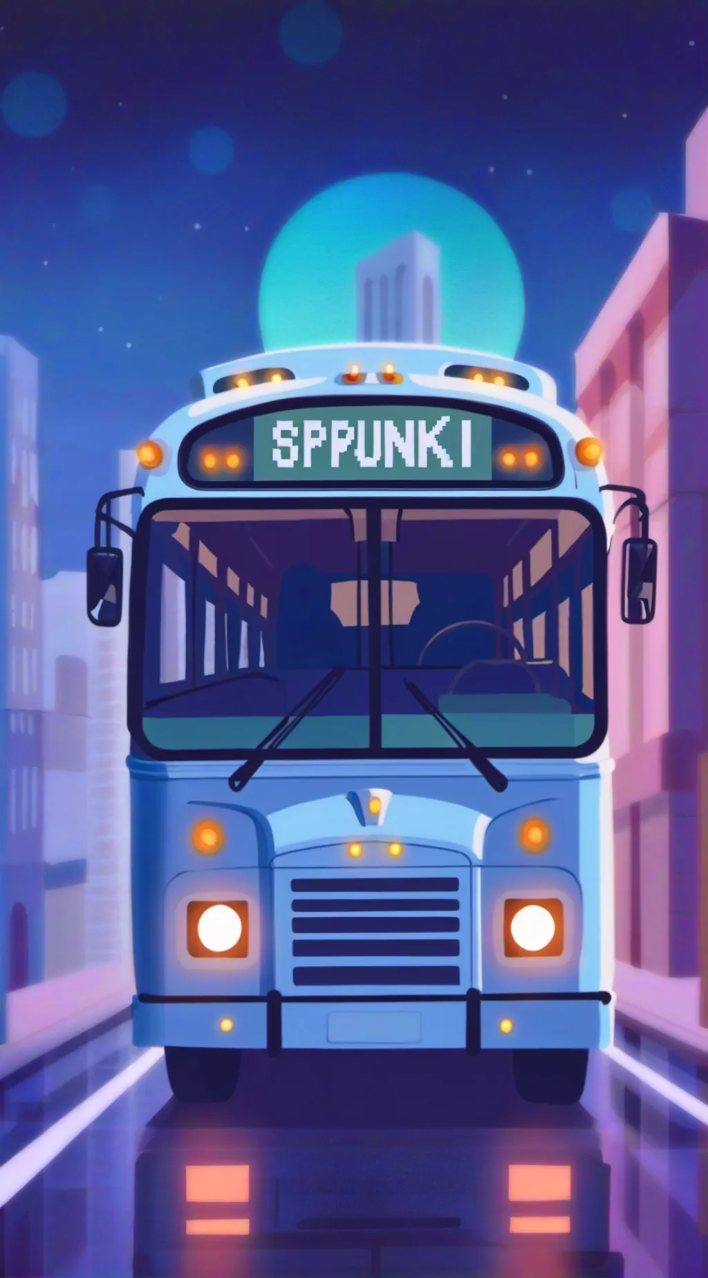 ai character: Sprunki bus background