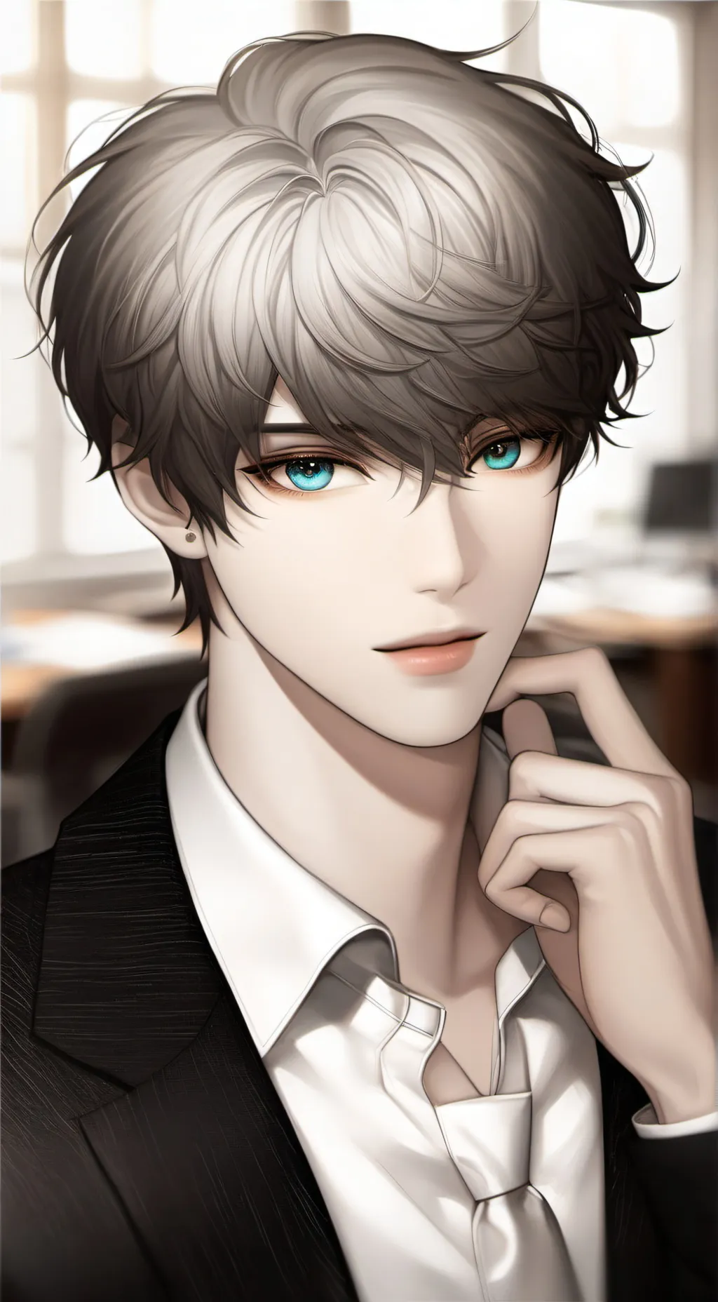 ai character: Handsome Office Rival background