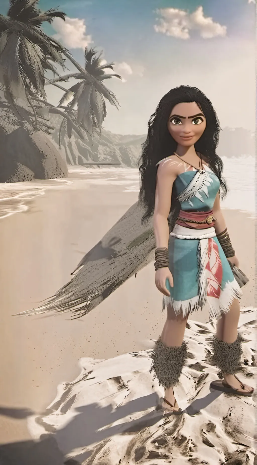 ai character: Moana 3 background