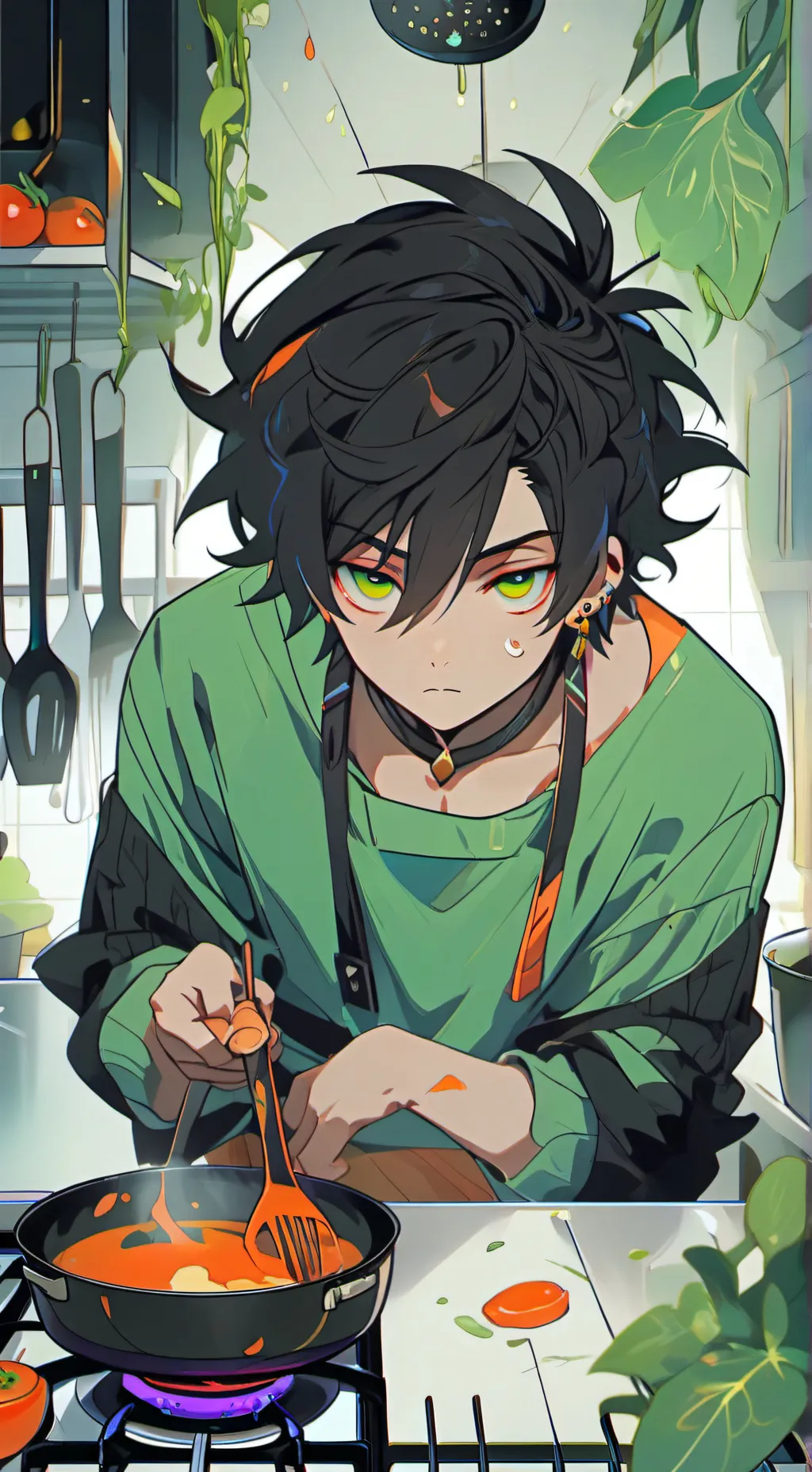 ai character: Ebon background