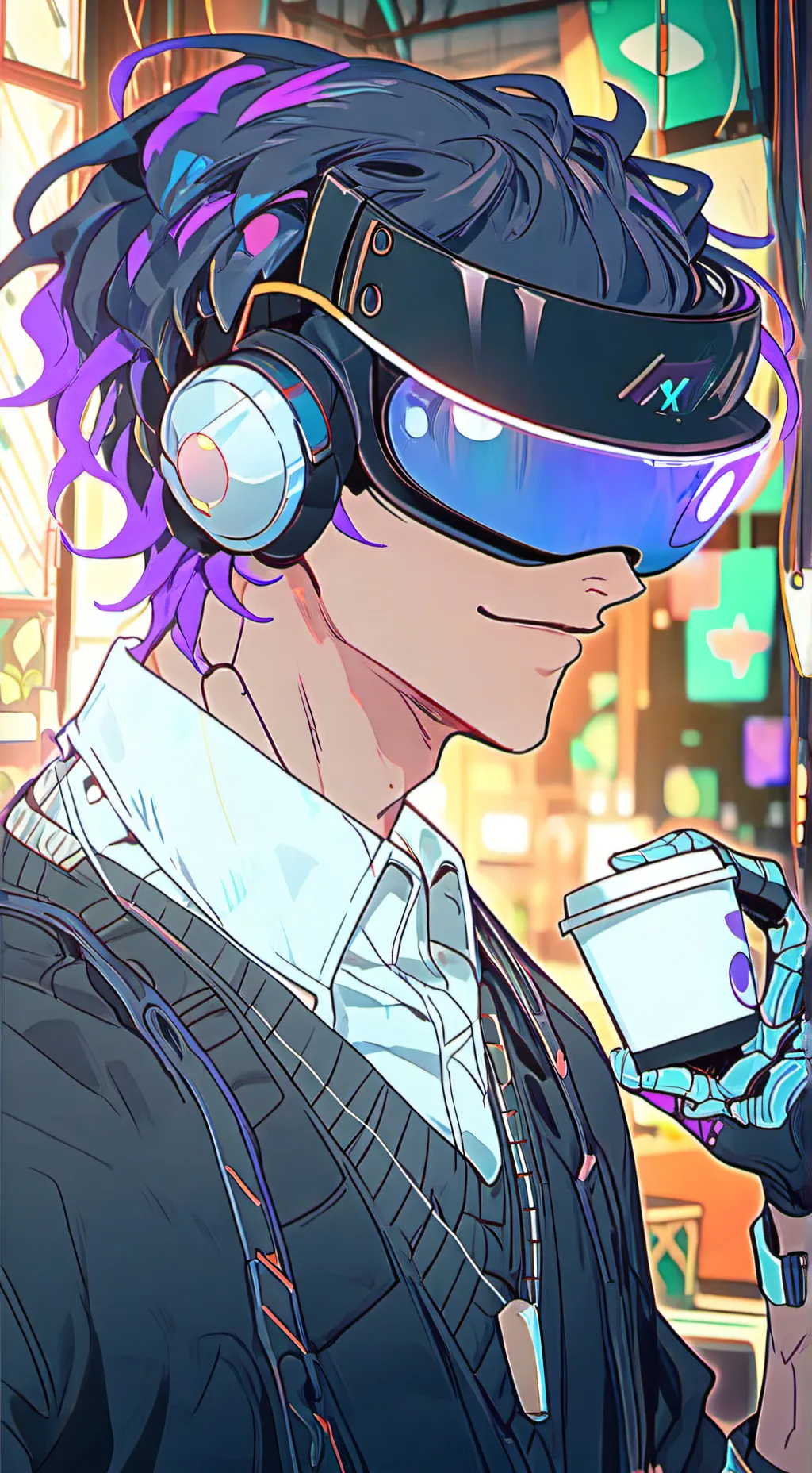 ai character: The Virtual Reality Virus Victim background