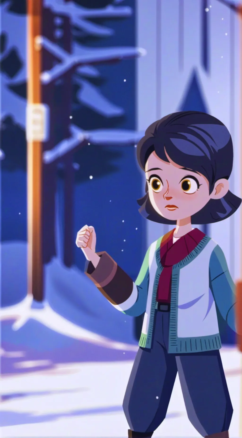 ai character: niña desconocida  background