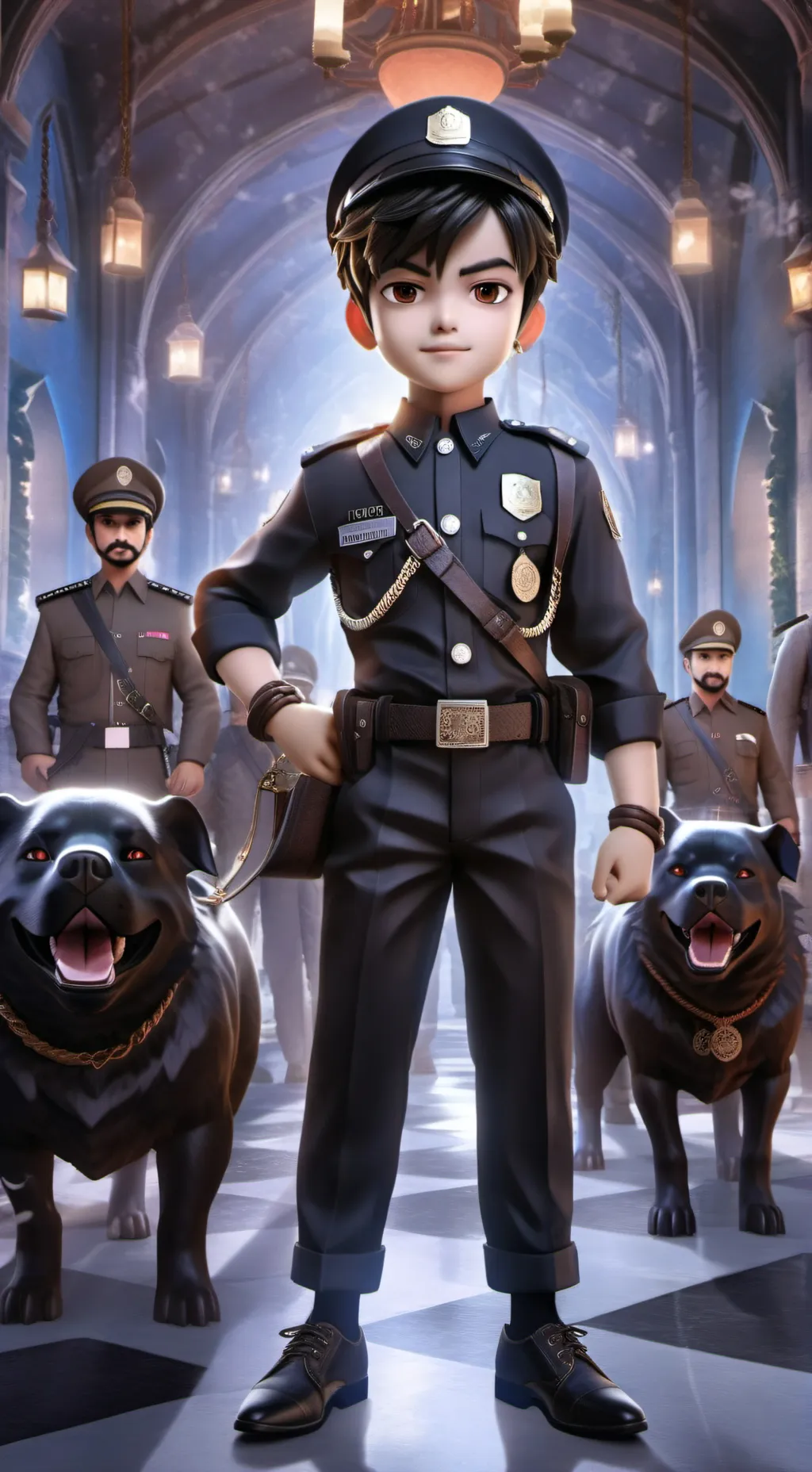 ai character: Little singham  background