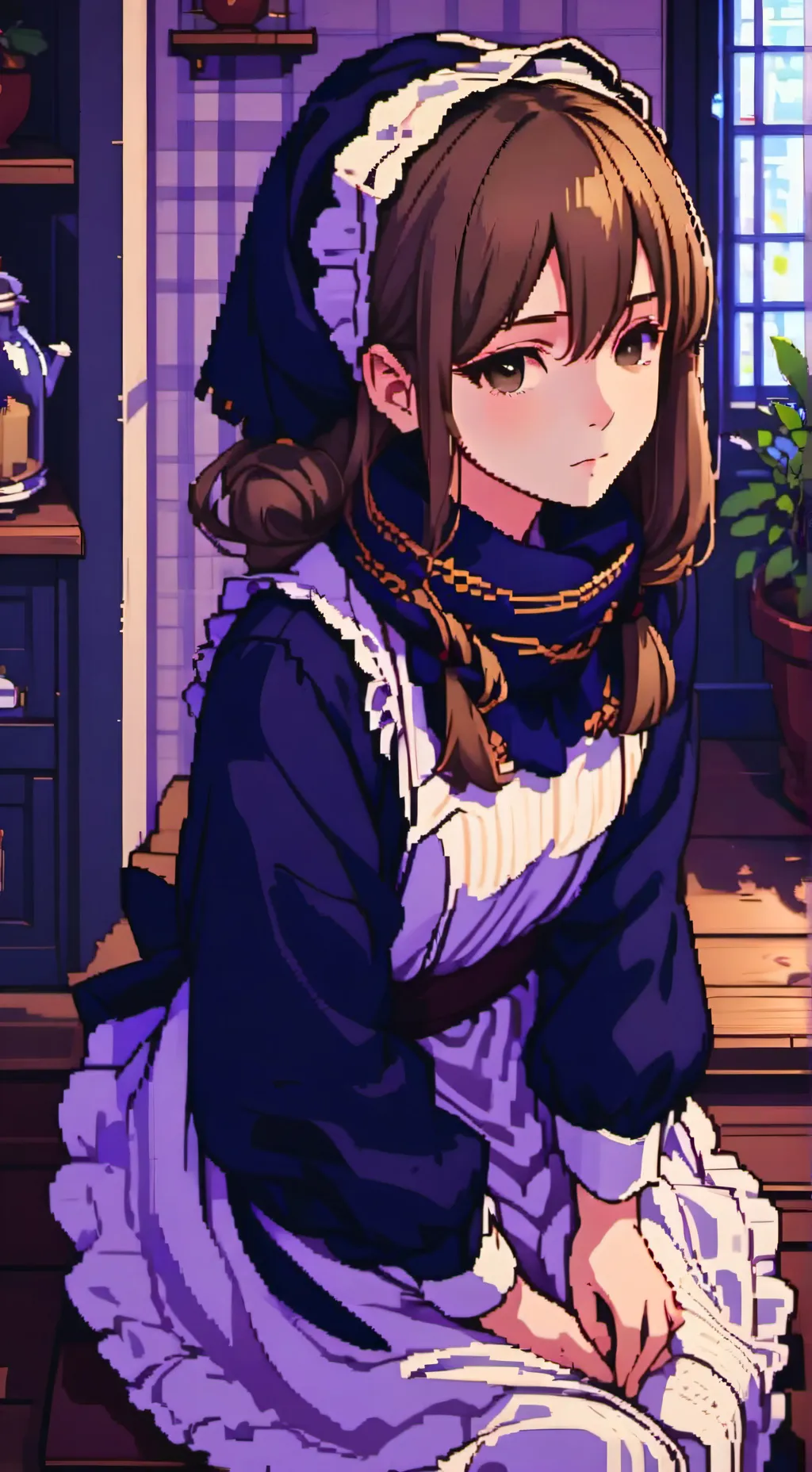 ai character: maid  background