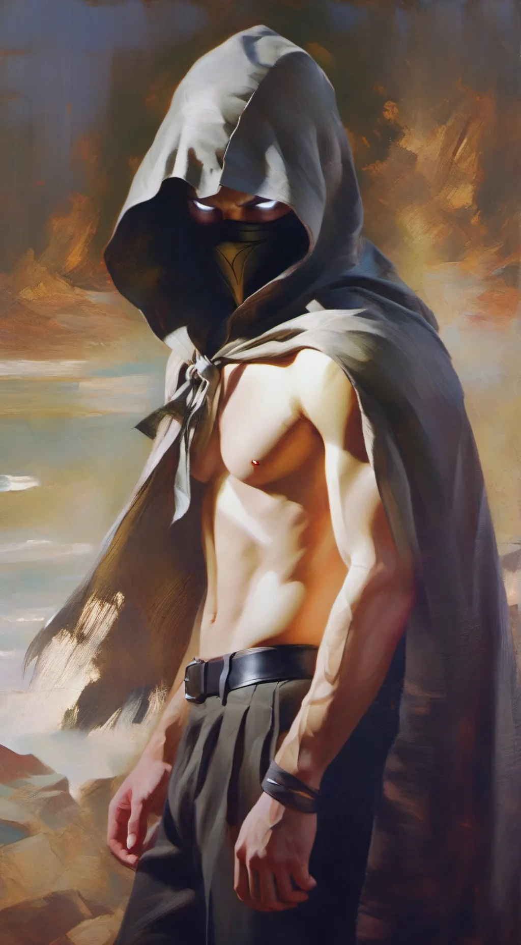 ai character: glitch God  background