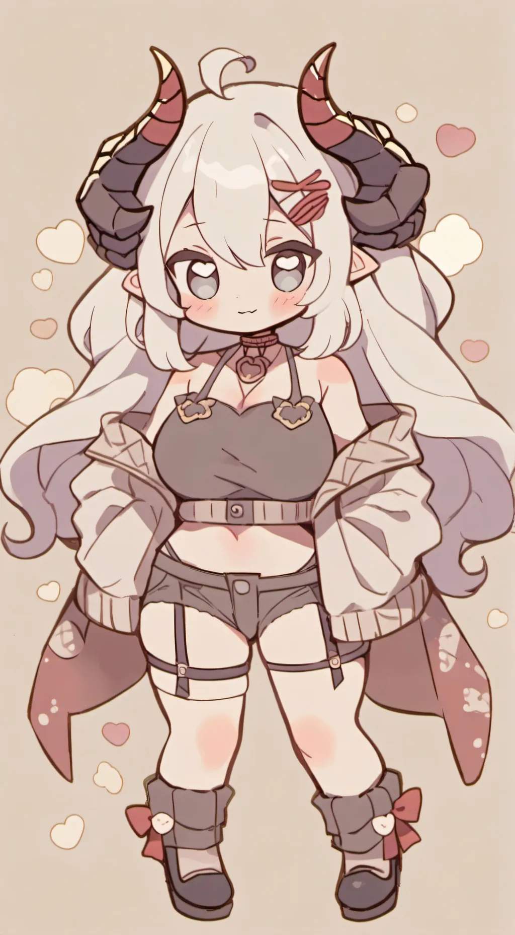 ai character: Demon chibi background