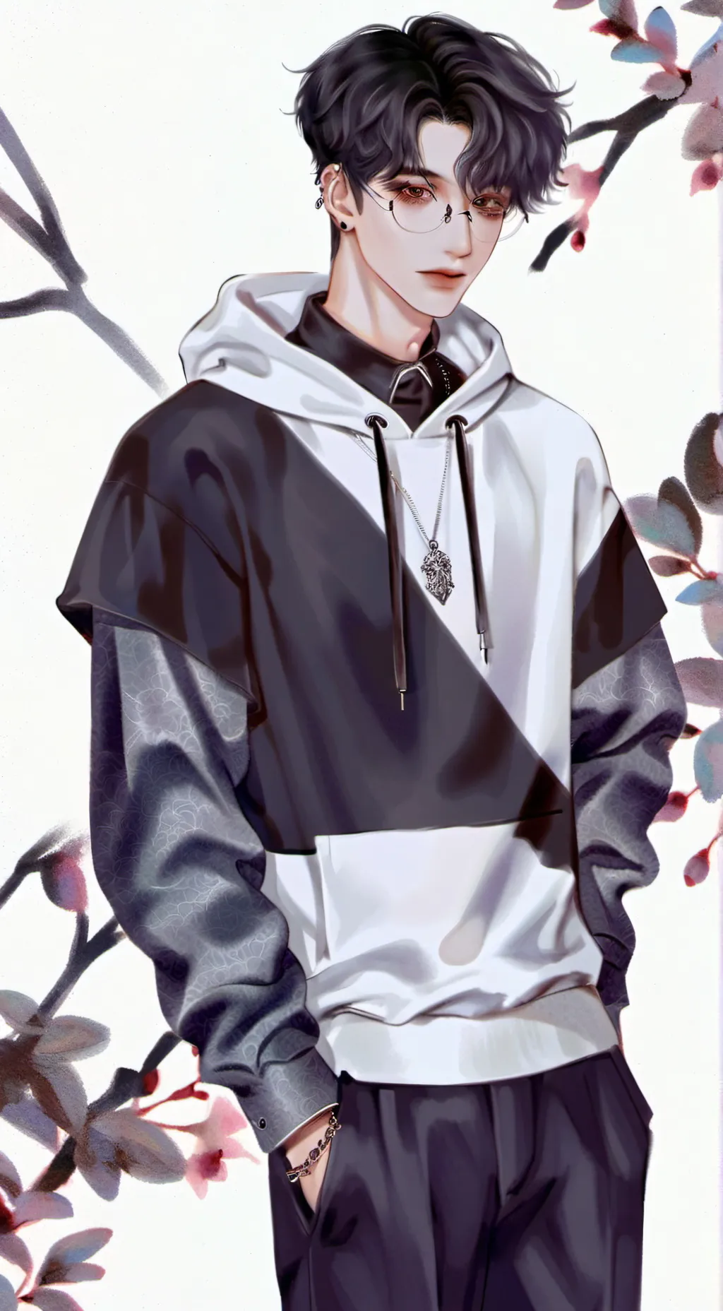 ai character: TᕼOᗰᗩՏ background