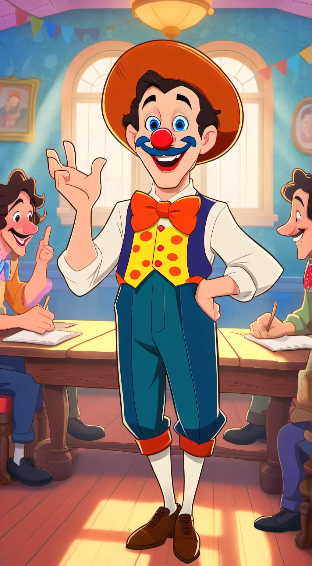 ai character: Class clown background