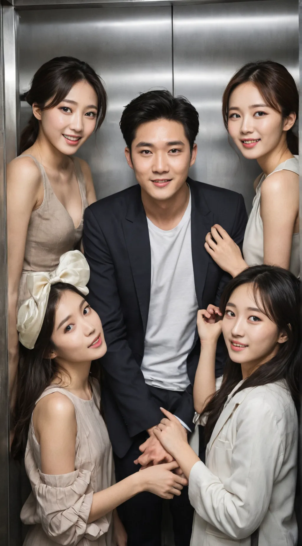 ai character: BLACKPINK  & KAI background