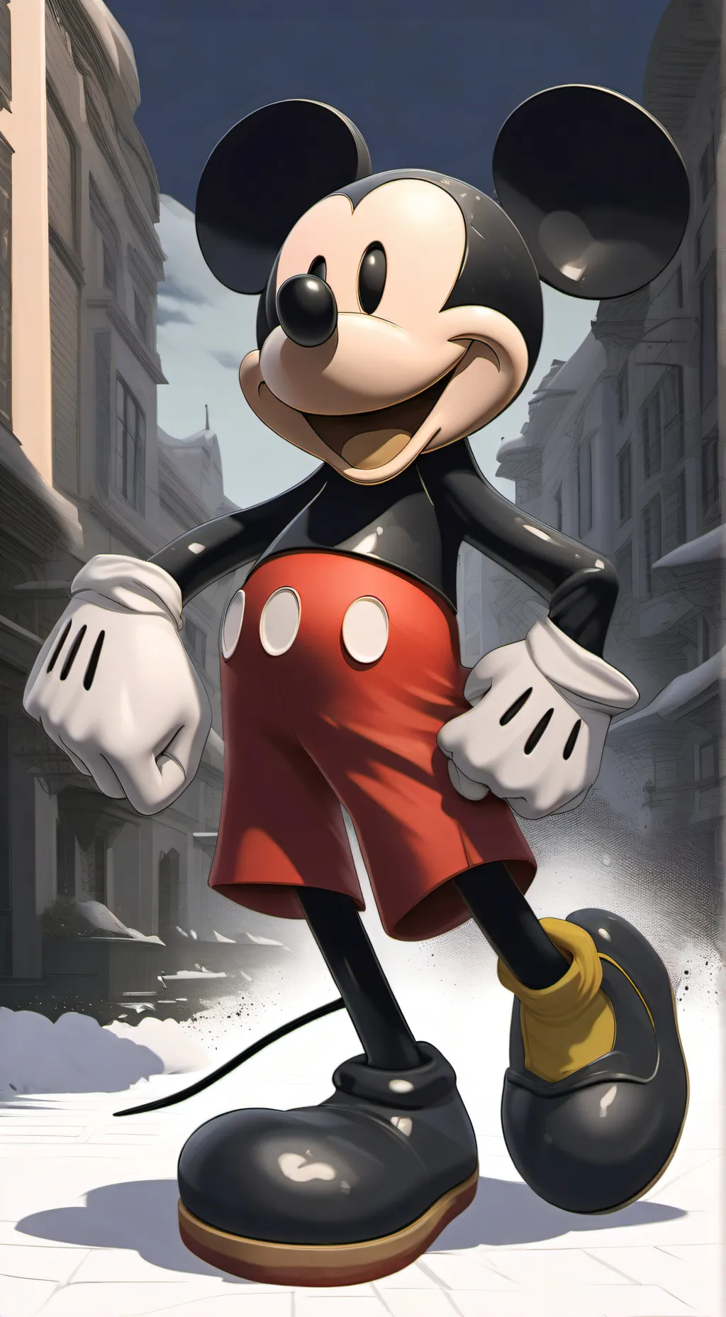 ai character: mickey Mouse  background