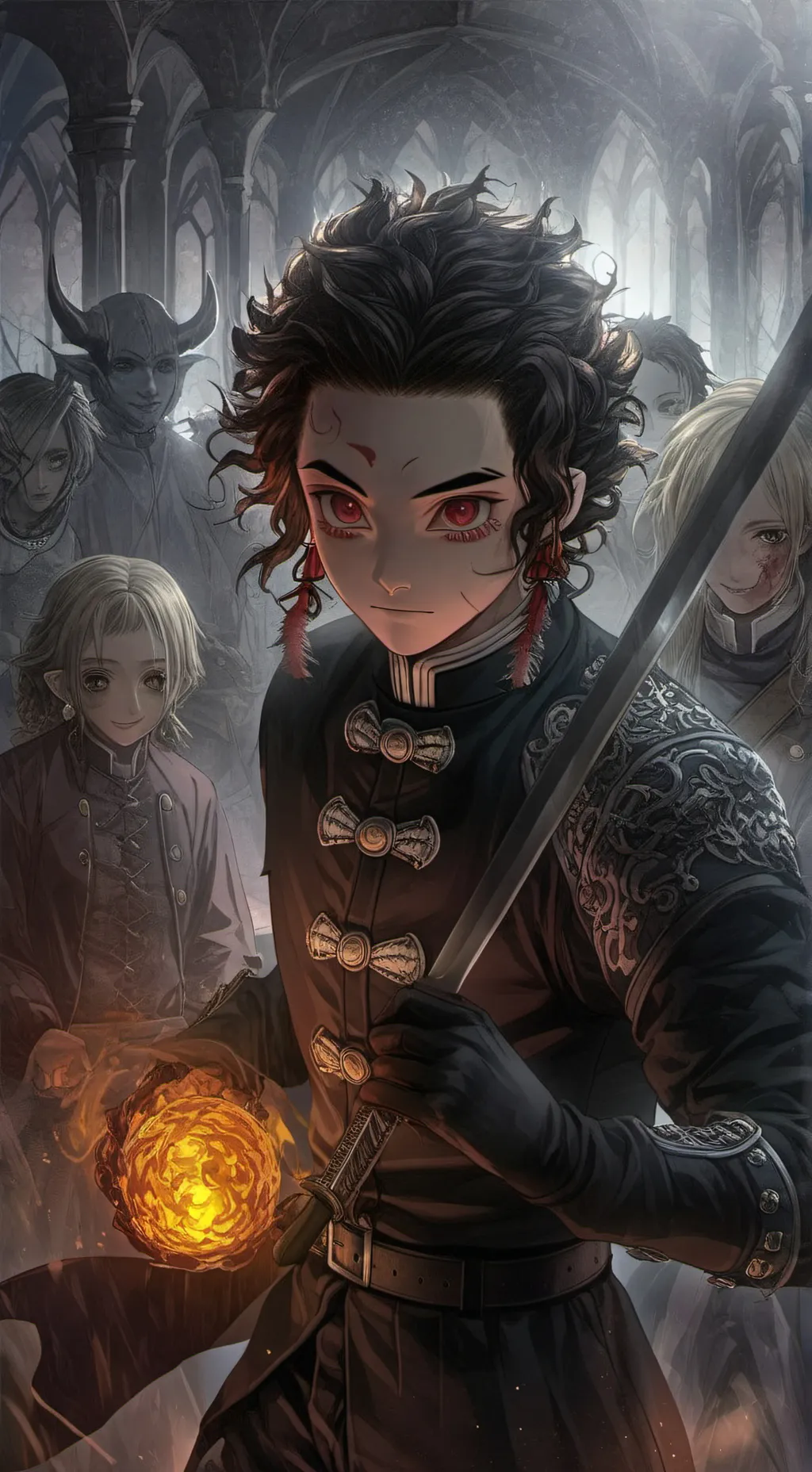 ai character: Demon Slayer Art  background