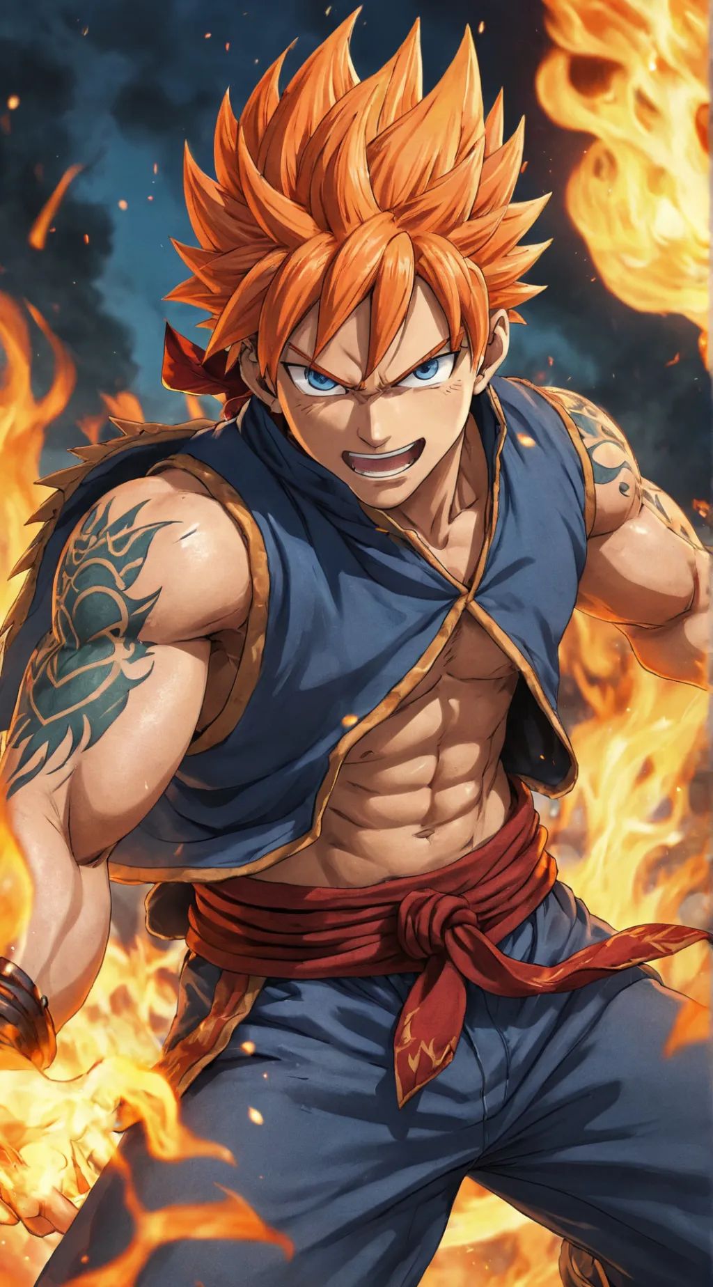 ai character: Natsu Dragneel background