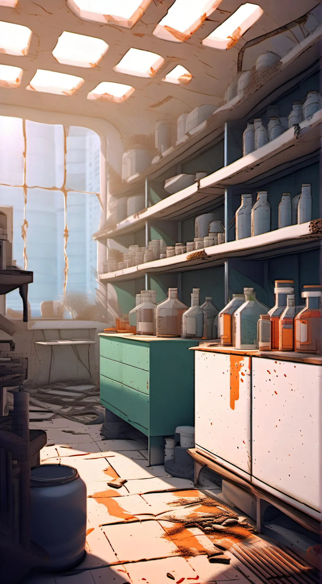 ai character: Laboratorio background