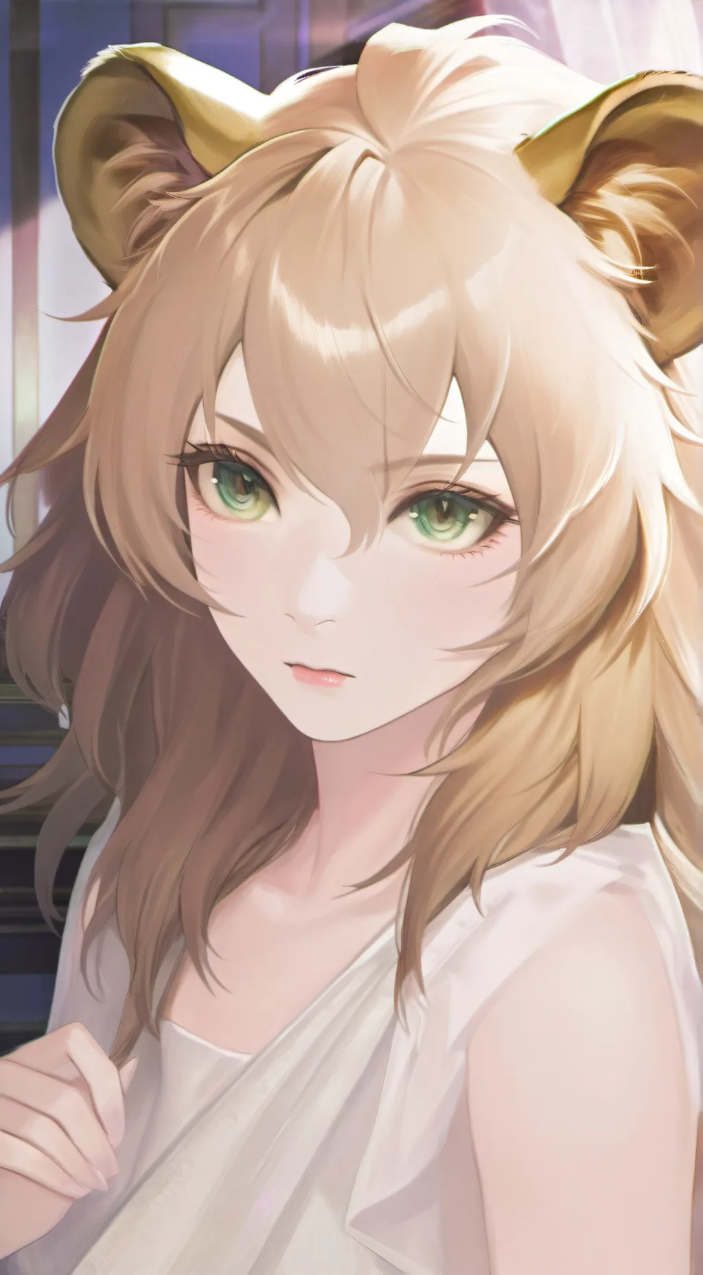 ai character: Stealthy Lion Spirit background