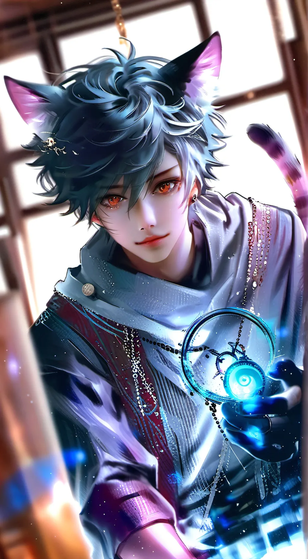 ai character: Rusty Feline Spiri background