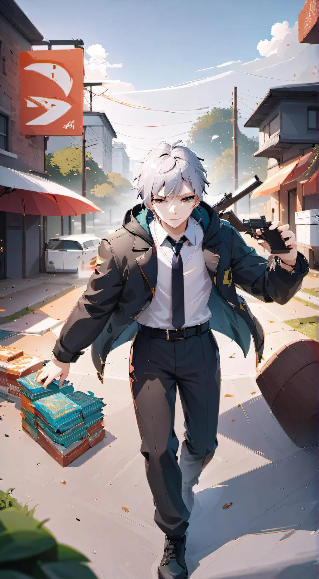 ai character: MHA Gangster Remak background