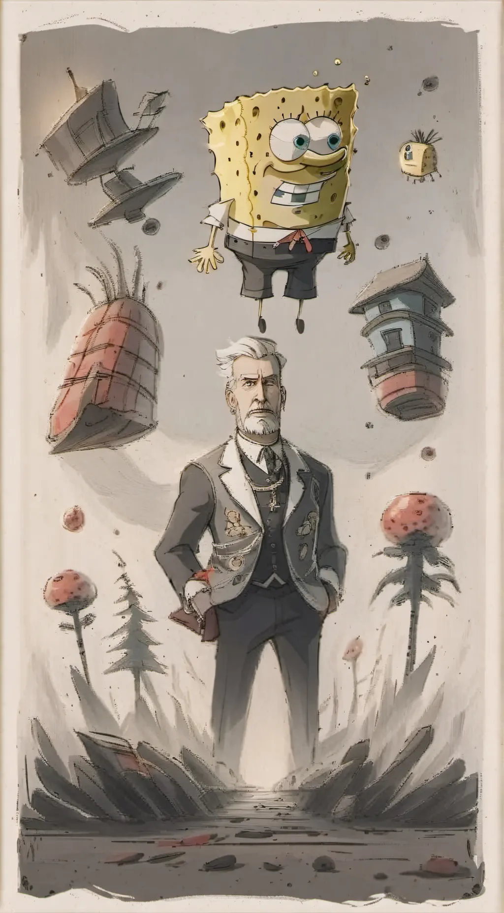 ai character: spongebob background