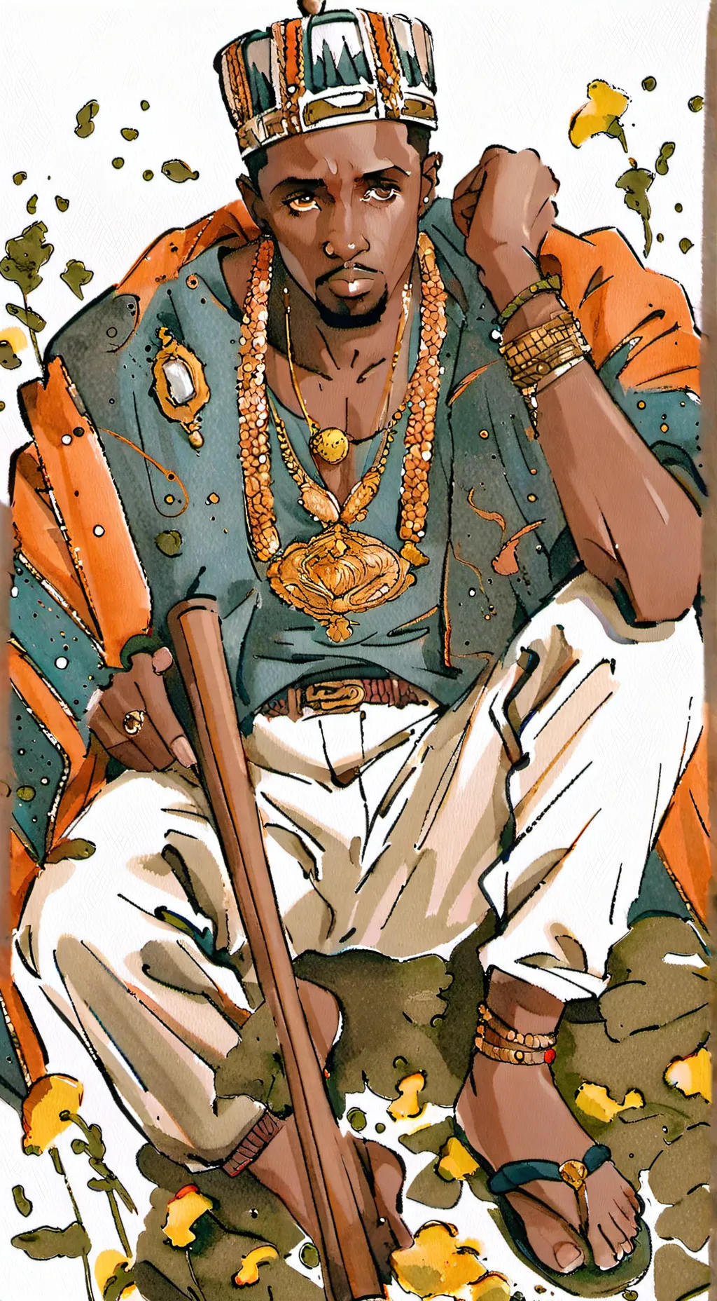 ai character: Jeju island background